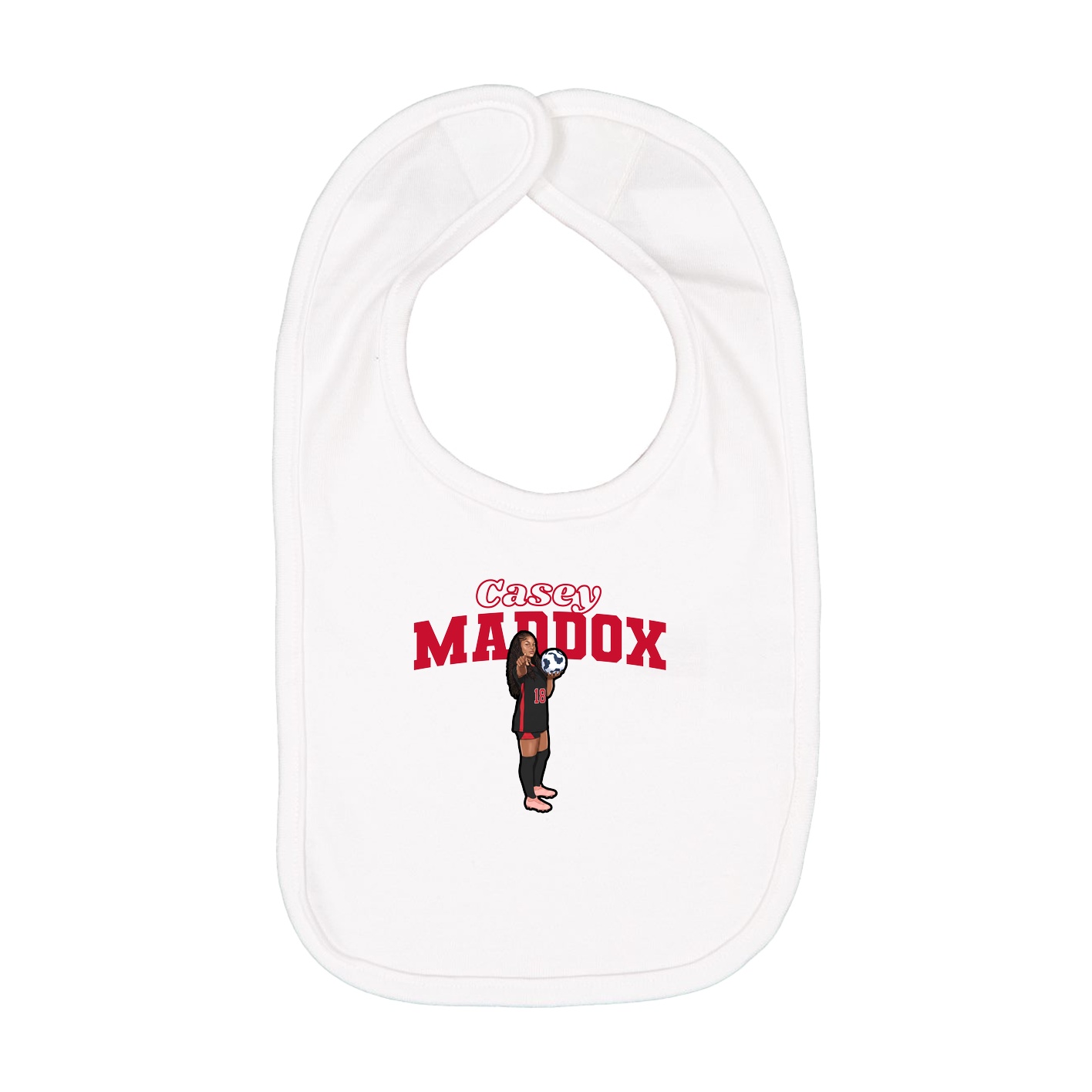 Infant Bib — Name Arch in White
