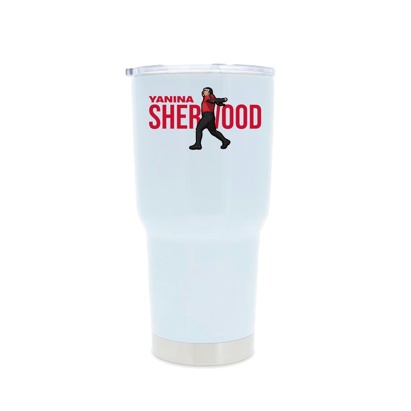 30oz Stainless Steel Tumbler — Player Name in White