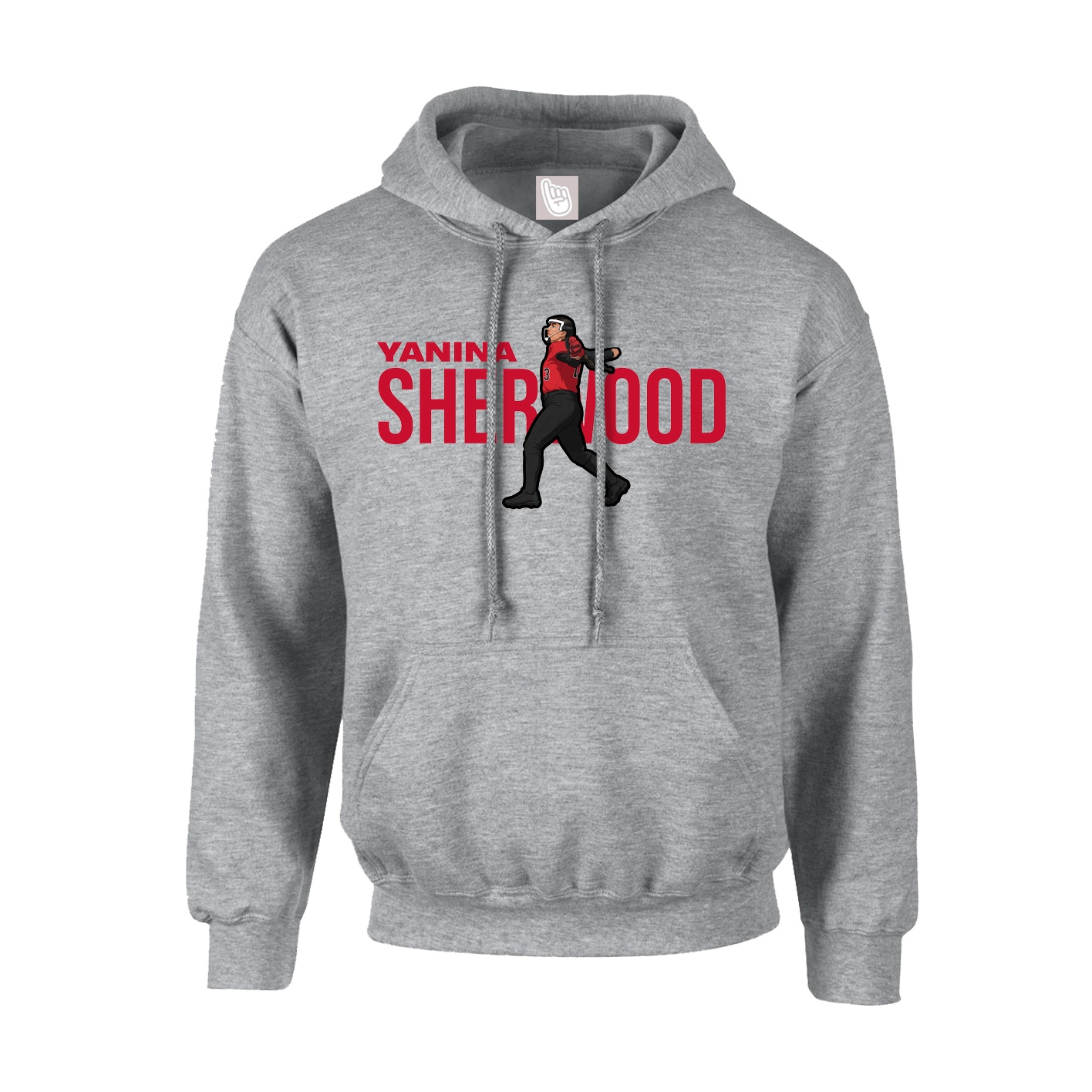 Youth Hoodie — Player Name in Grey