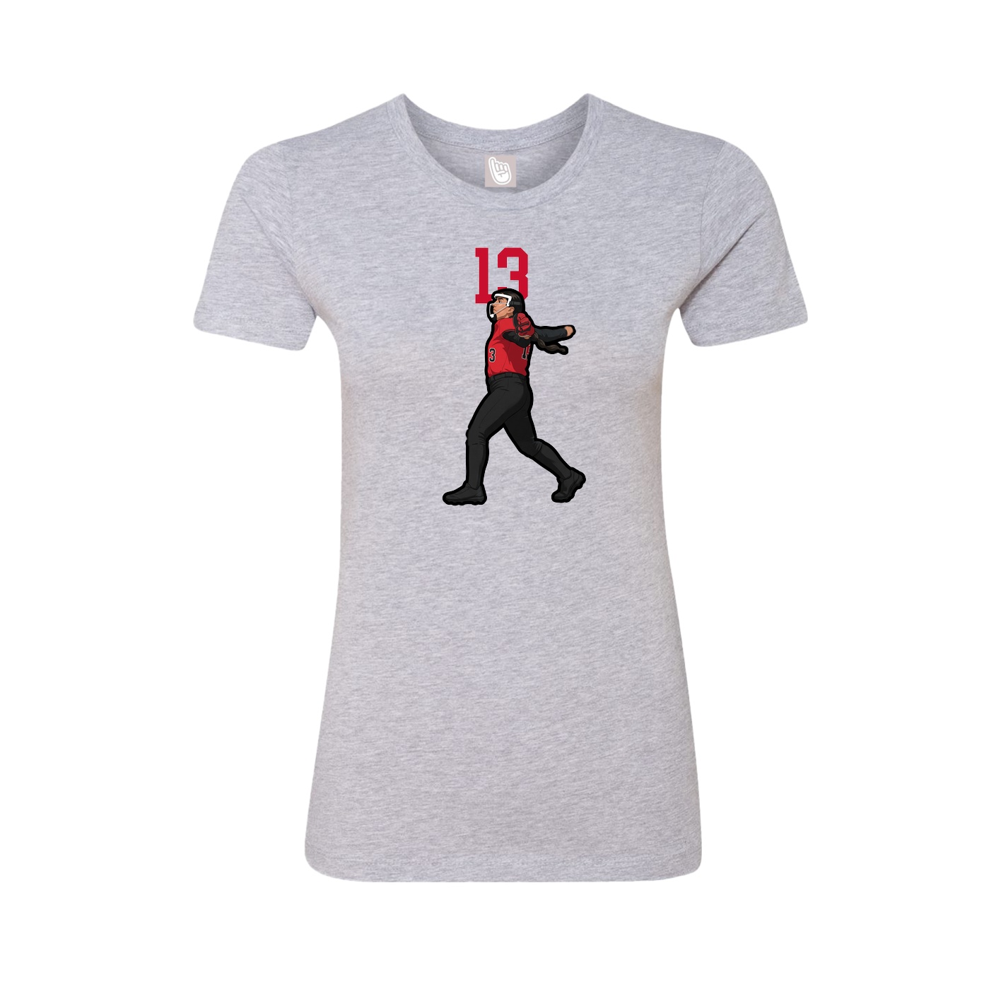 Fitted Women's Tee — Number Top in Grey