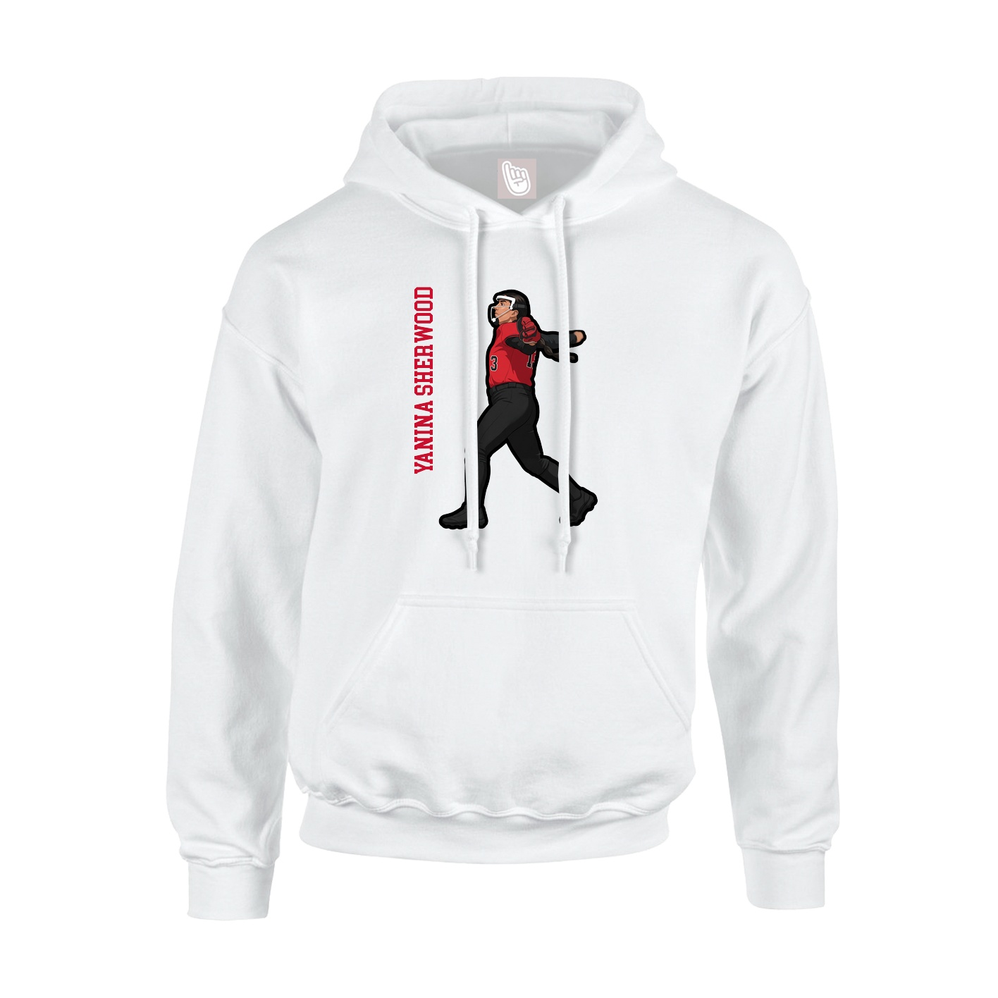 Hoodie — Name Vertical in White