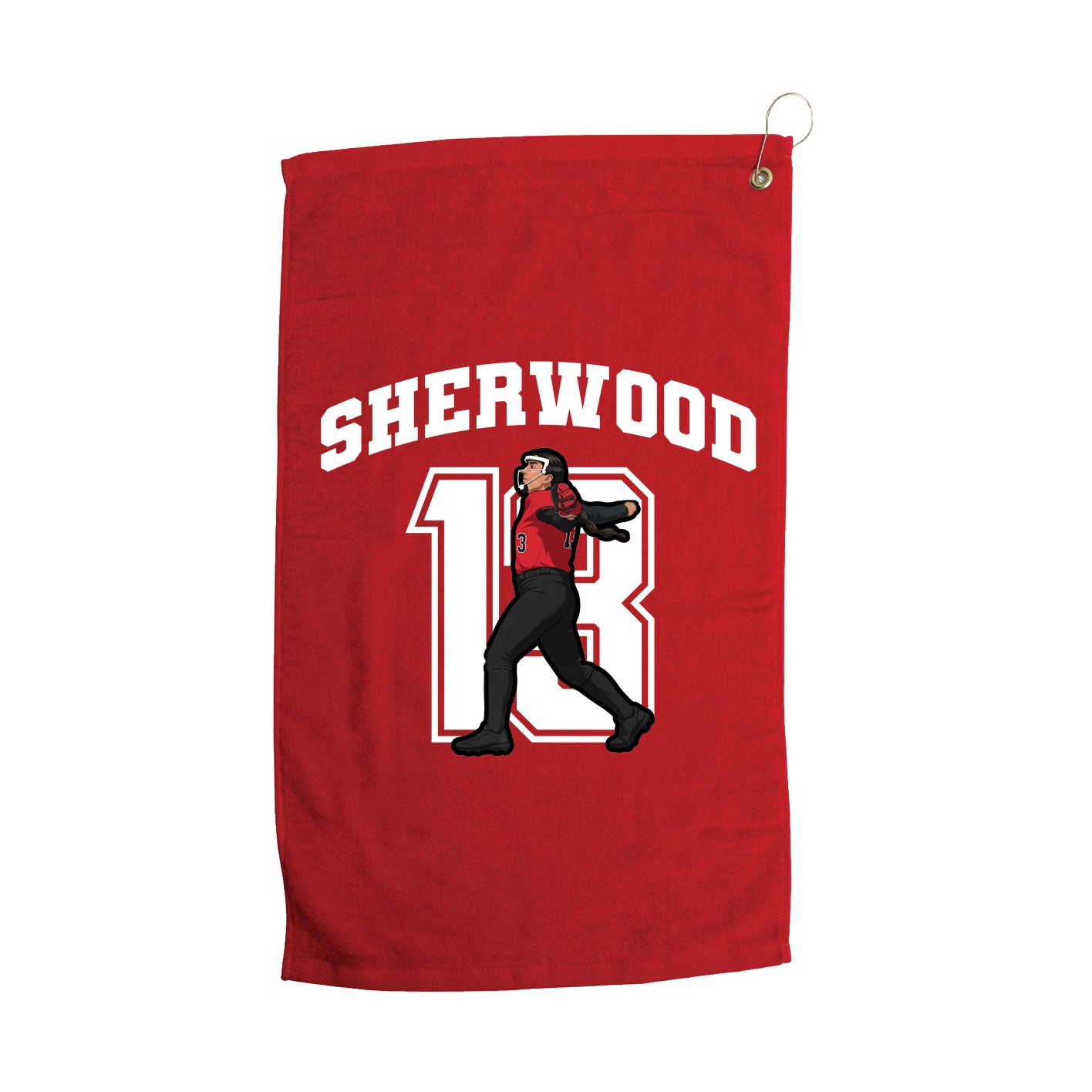 Golf Towel — Number in Red