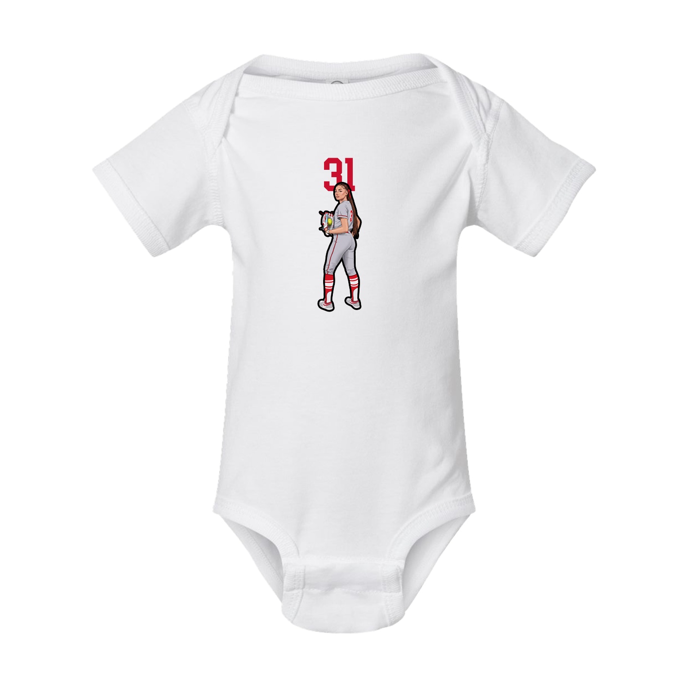 Baby Onesie — Number Top in White