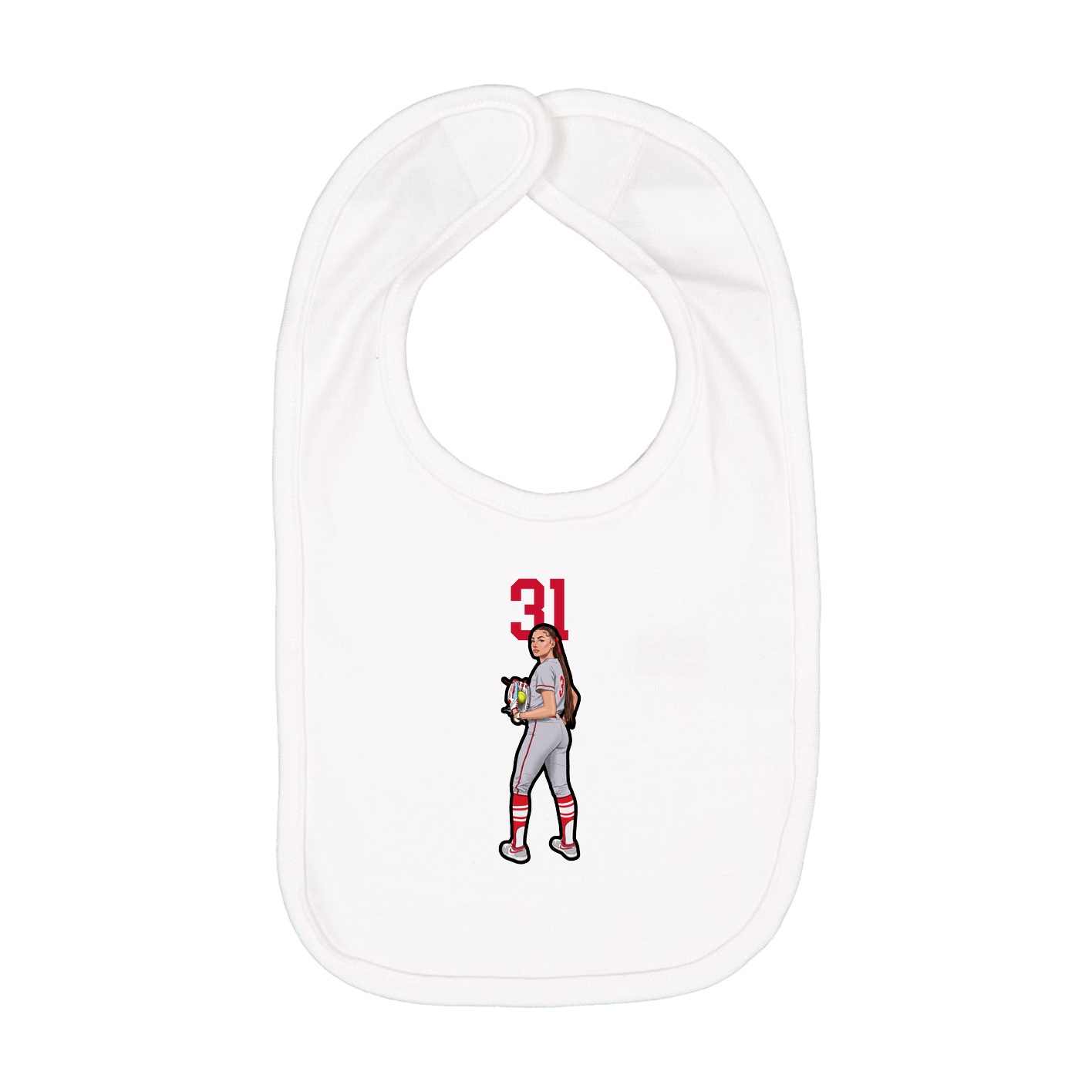 Infant Bib — Number Top in White