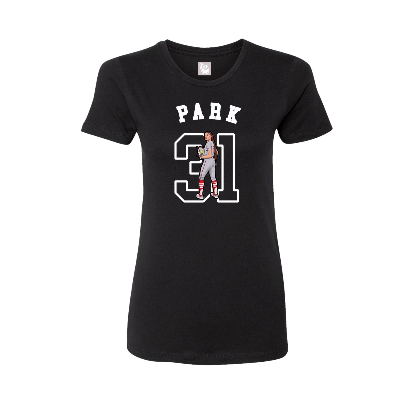 Fitted Women's Tee — Shirsey Arch in Black
