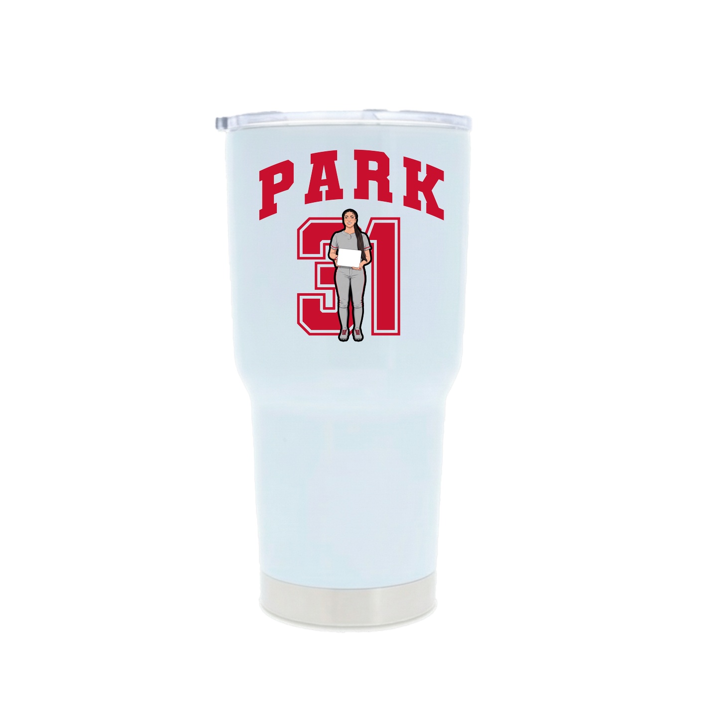 30oz Stainless Steel Tumbler — Number in White