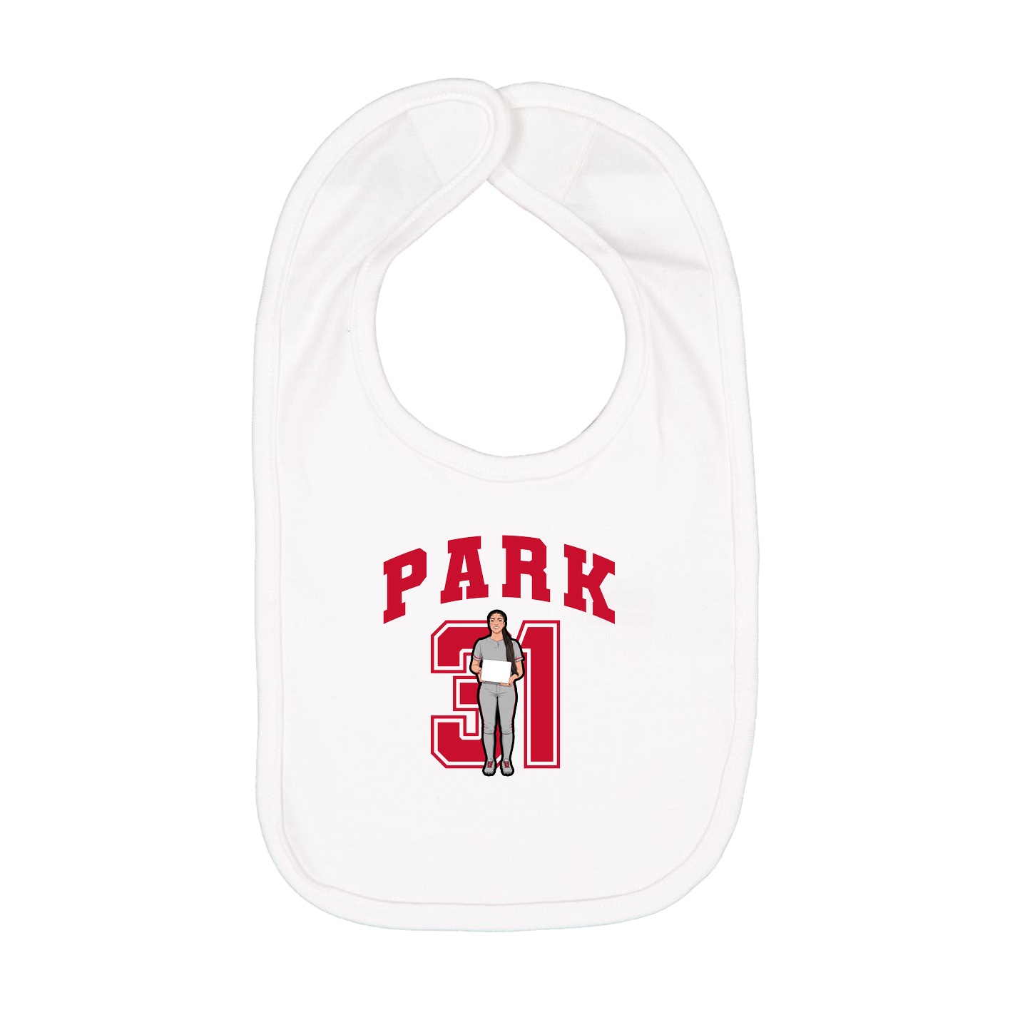 Infant Bib — Number in White