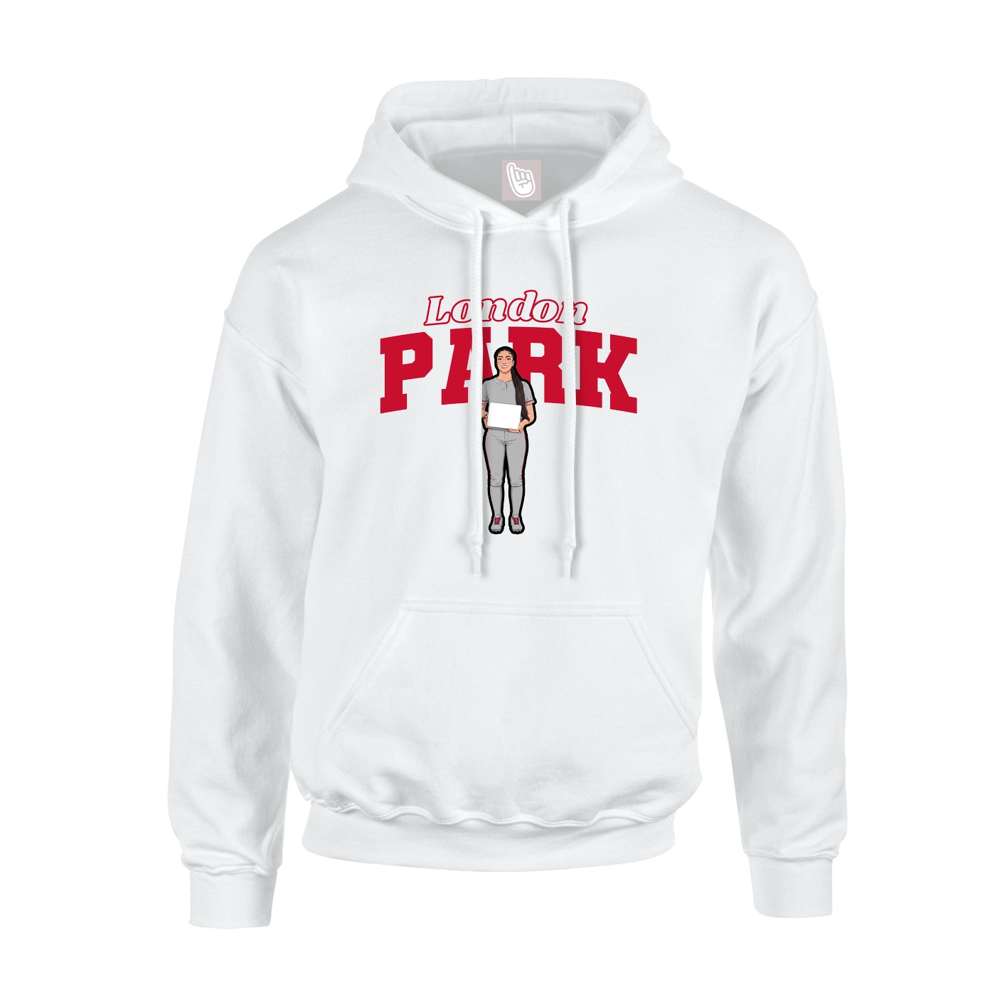 Hoodie — Name Arch in White