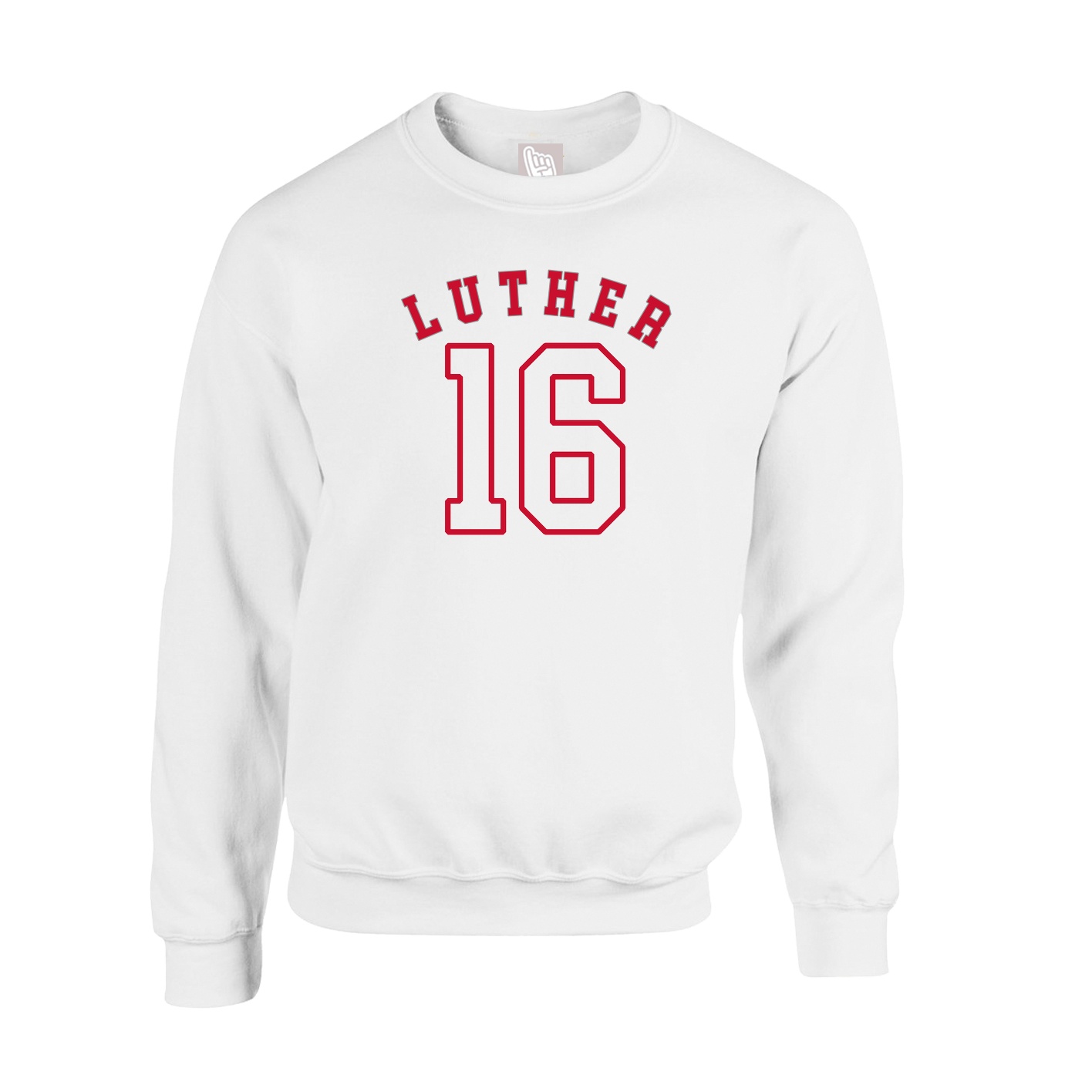 Fleece Crew — Shirsey Arch in White