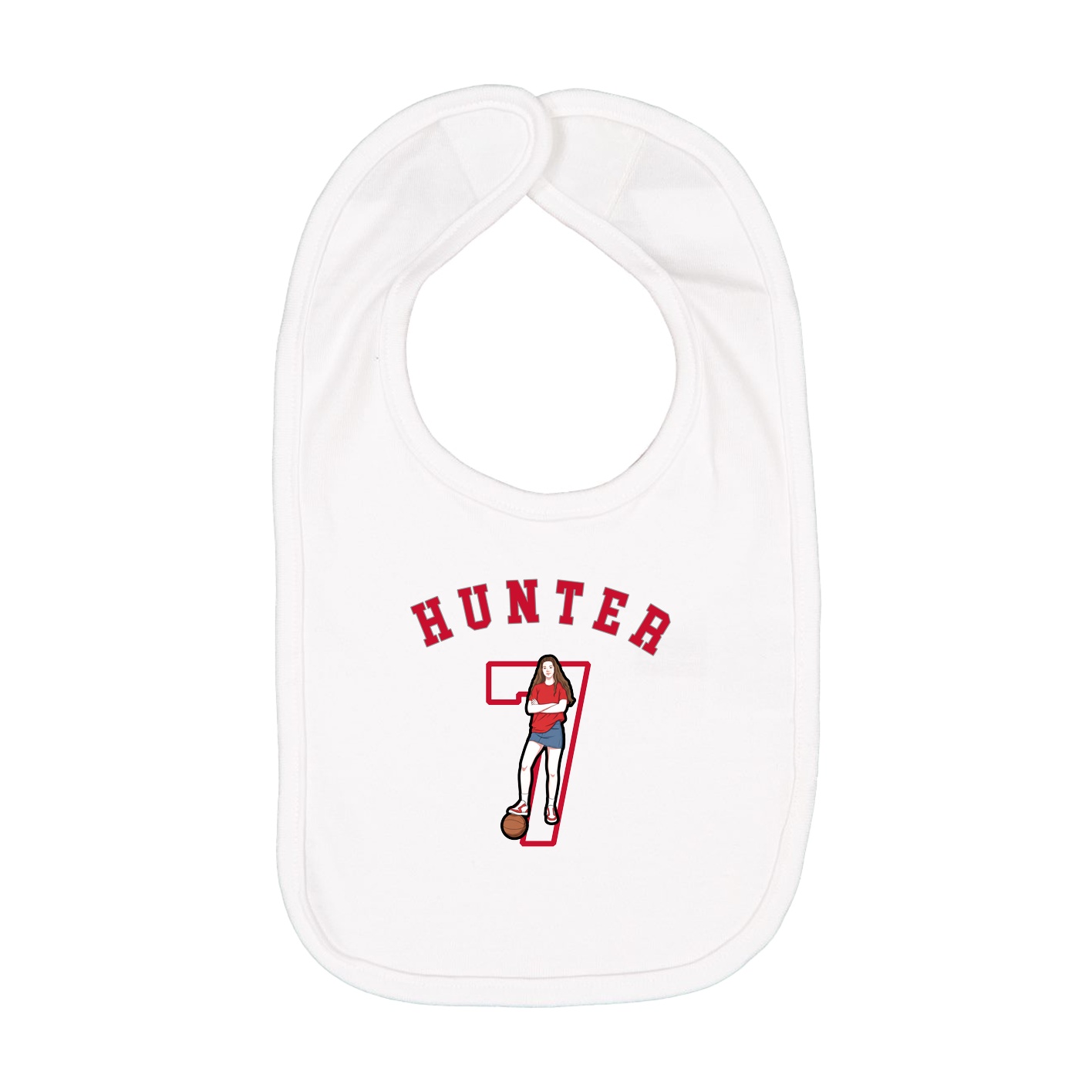 Infant Bib — Shirsey Arch in White