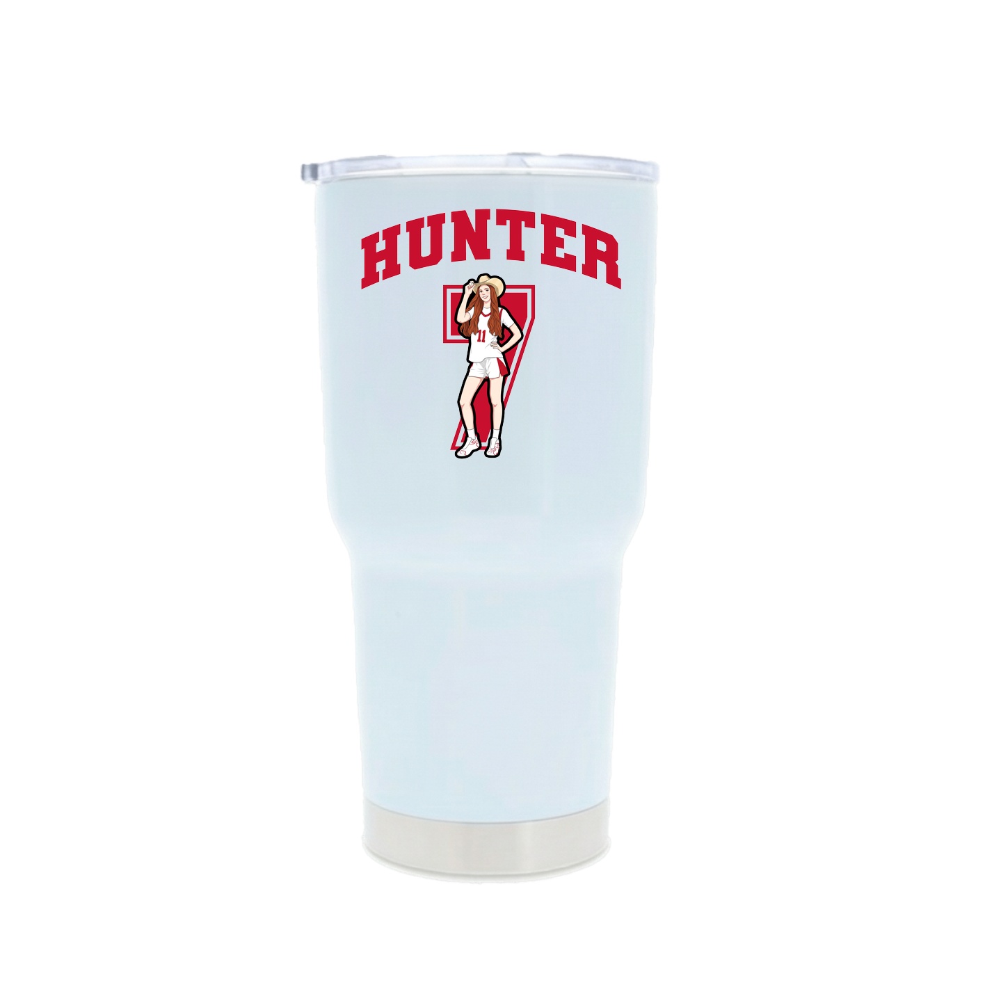 30oz Stainless Steel Tumbler — Number in White