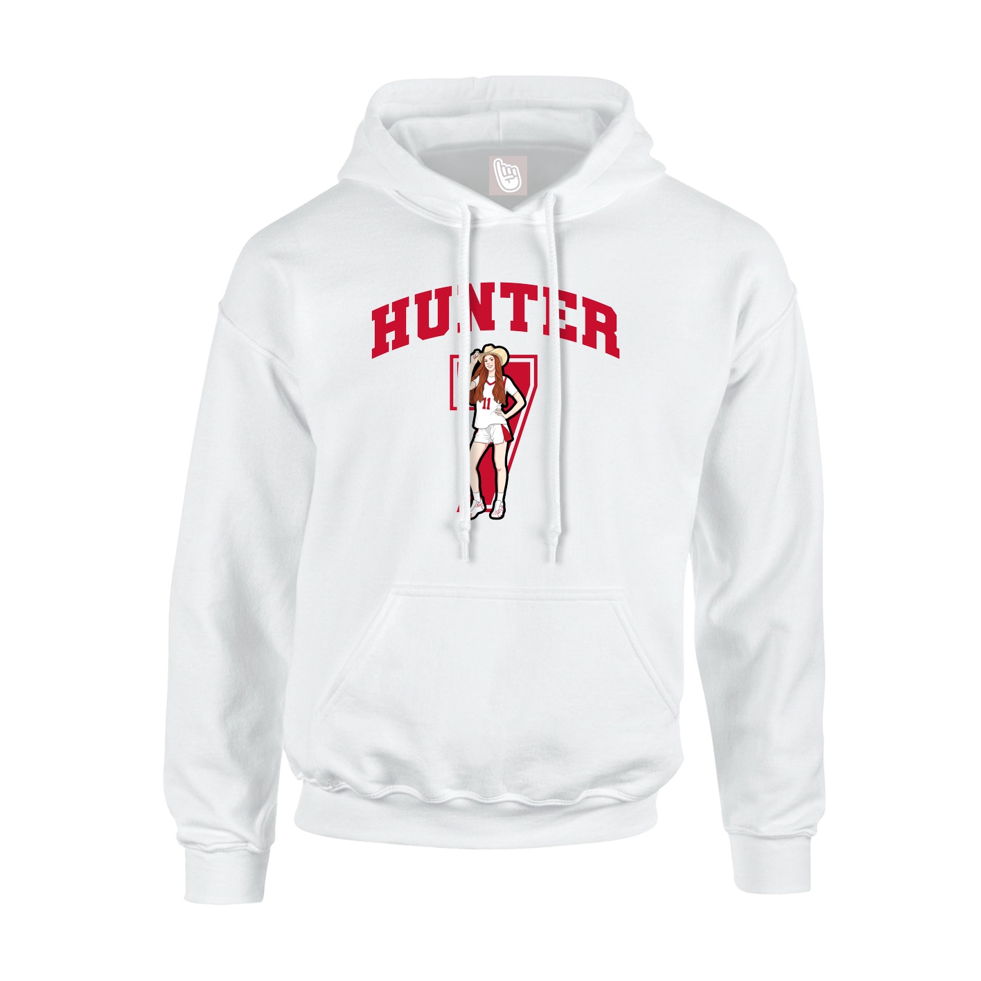 Hoodie — Number in White