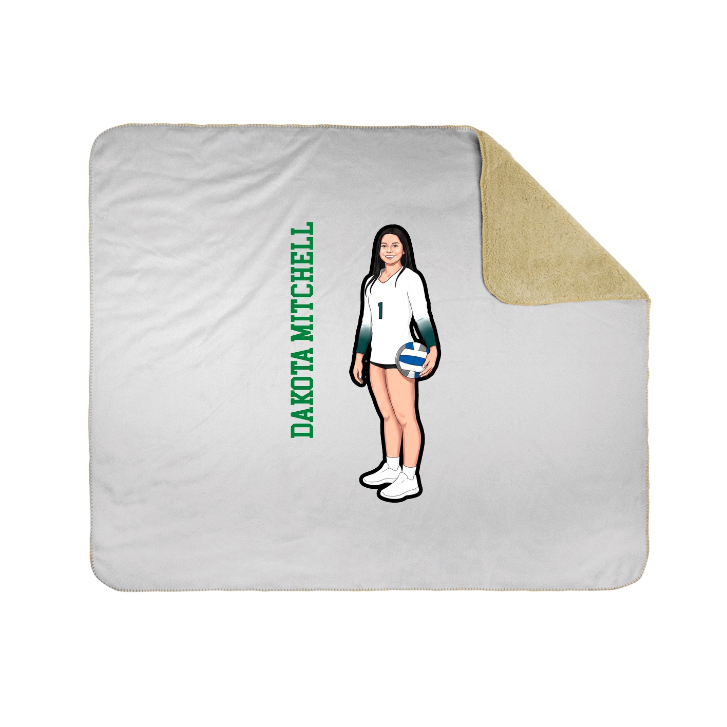 Throw Blanket — Name Vertical in White