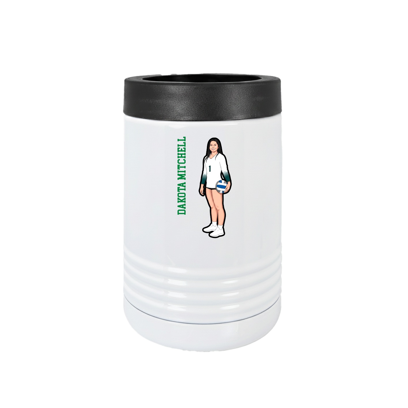 Beverage Holder — Name Vertical in White