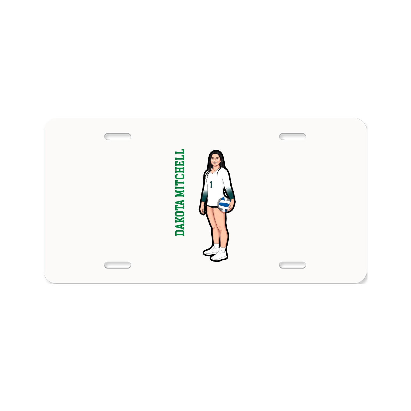 License Plate — Name Vertical in Classic