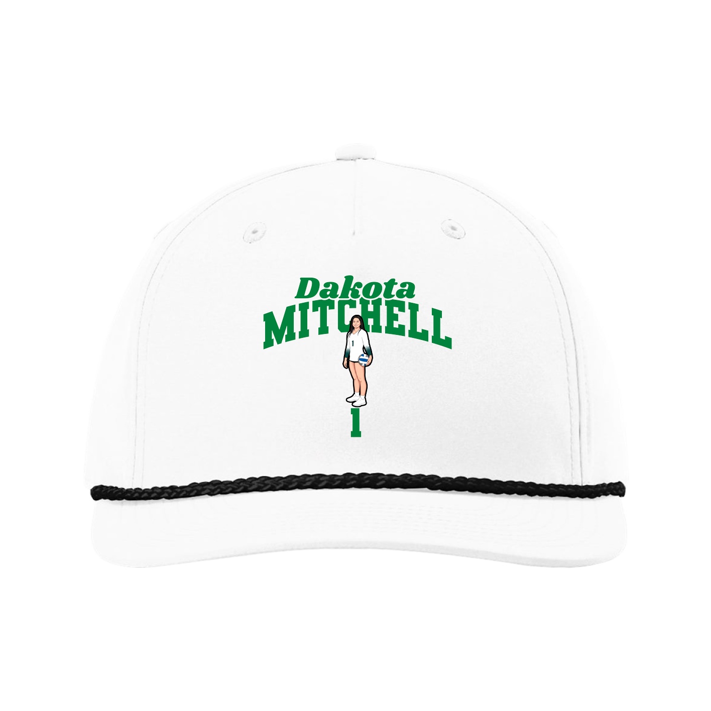 Five-Panel Classic Rope Cap — Signature Arch in White
