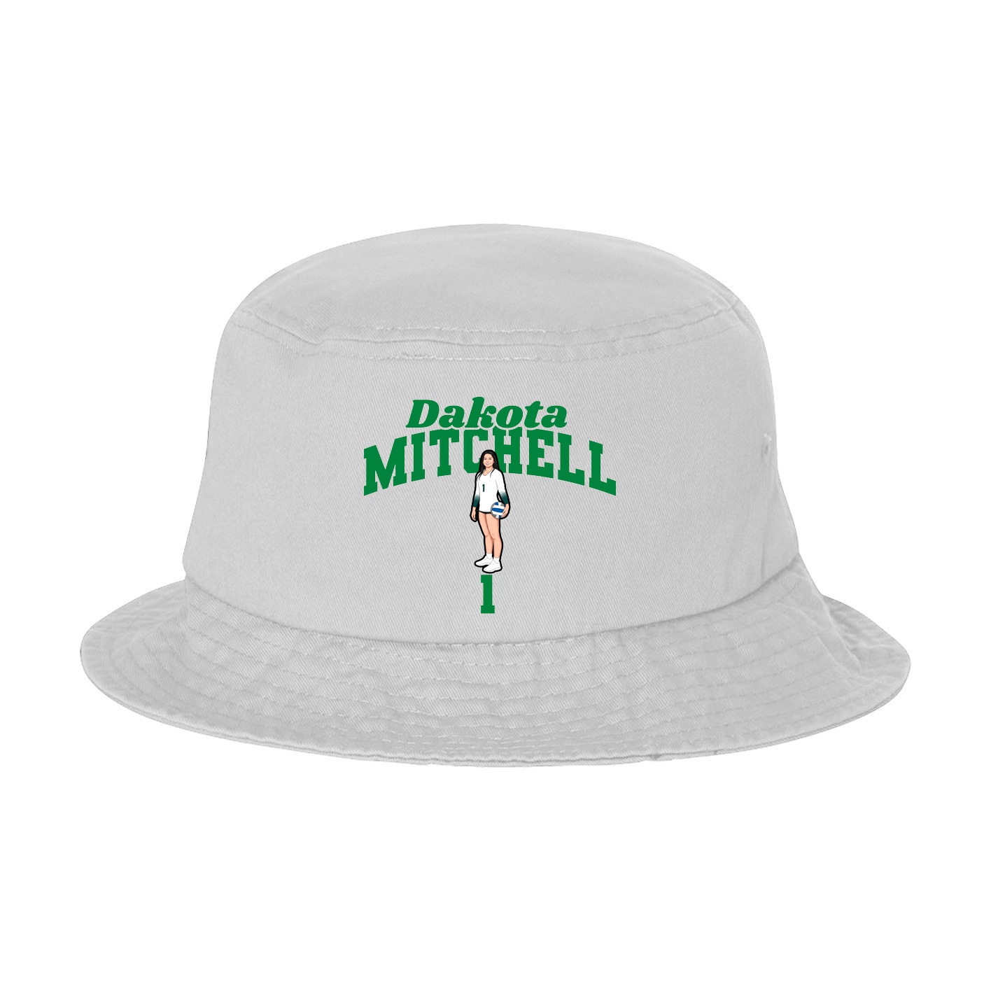 Bucket Cap — Signature Arch in White
