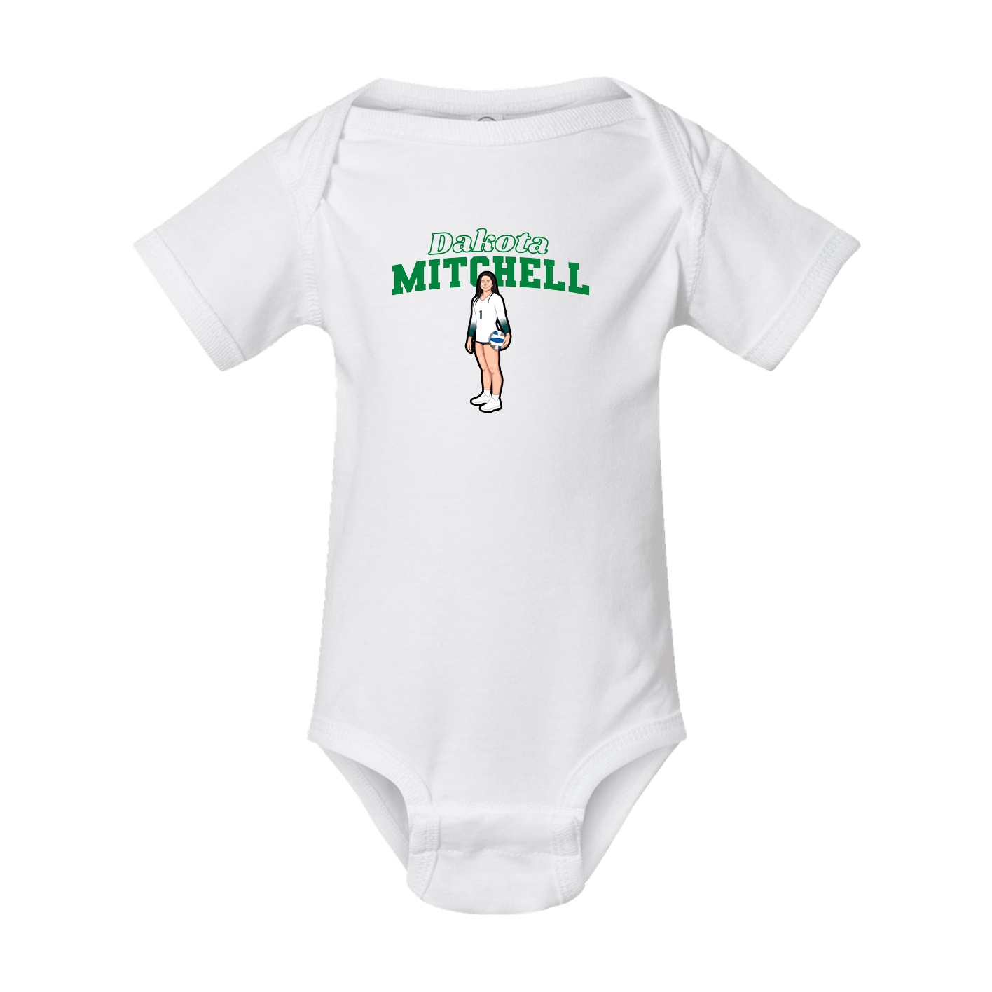 Baby Onesie — Name Arch in White