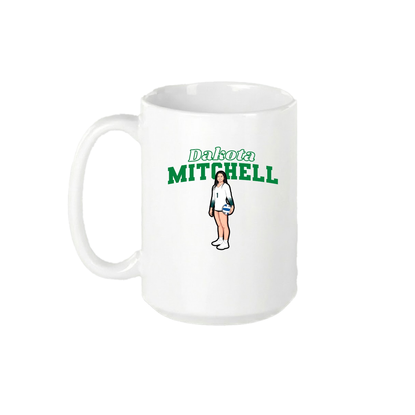 15oz Coffee Mug — Name Arch in White