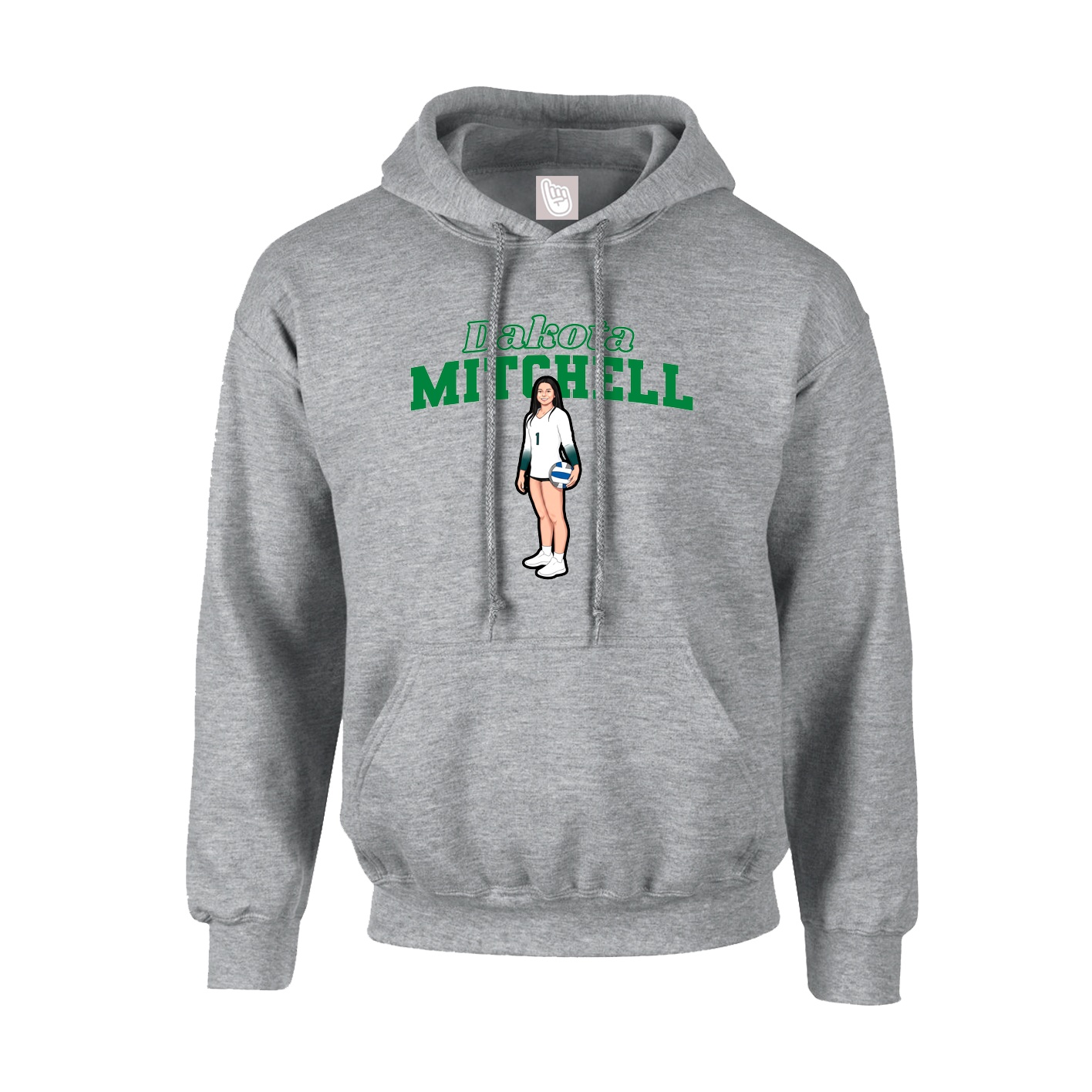 Youth Hoodie — Name Arch in Grey