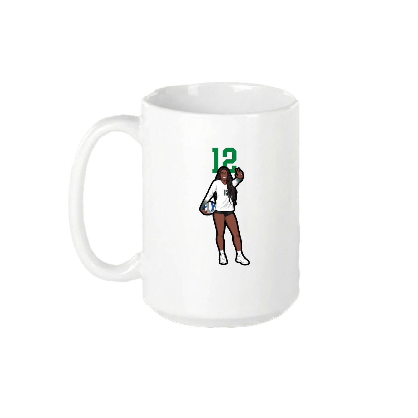 15oz Coffee Mug — Number Top in White