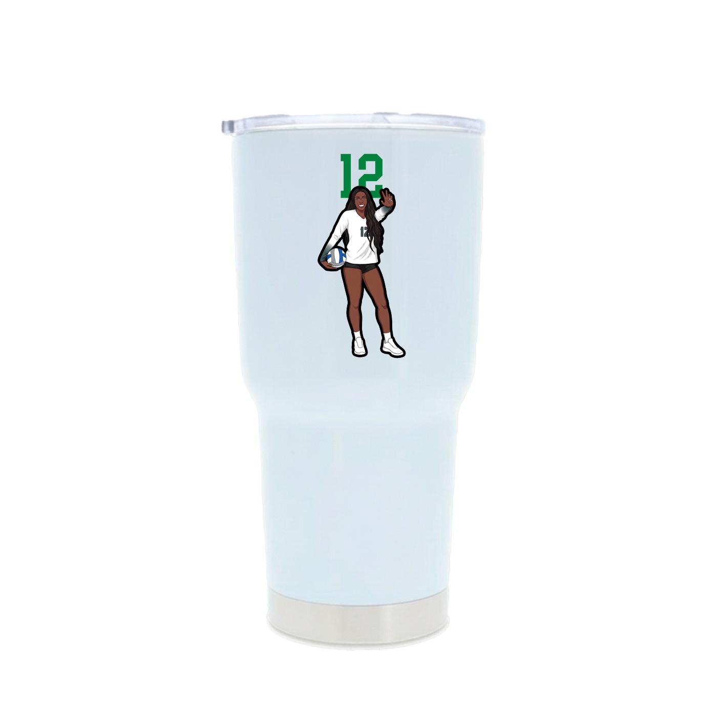 30oz Stainless Steel Tumbler — Number Top in White