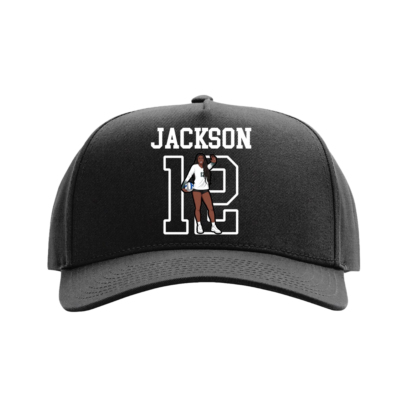 Full Fabric Five-Panel Champ Cap — Shirsey in Black