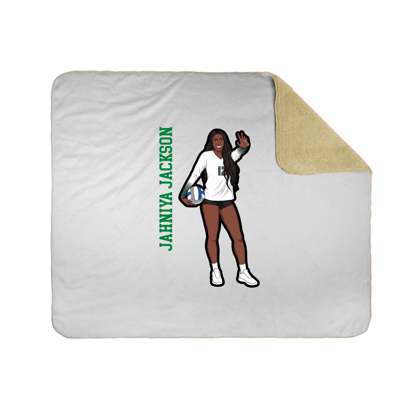 Throw Blanket — Name Vertical in White
