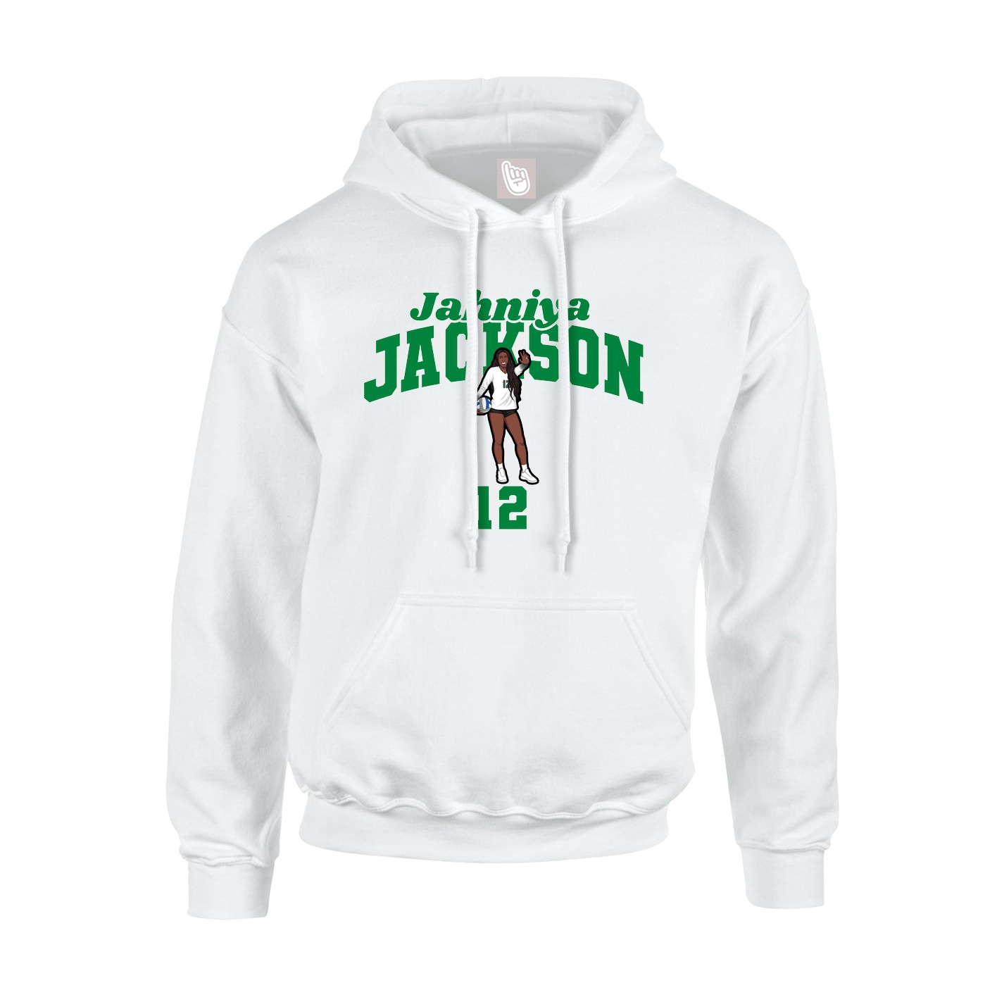 Youth Hoodie — Signature Arch in White