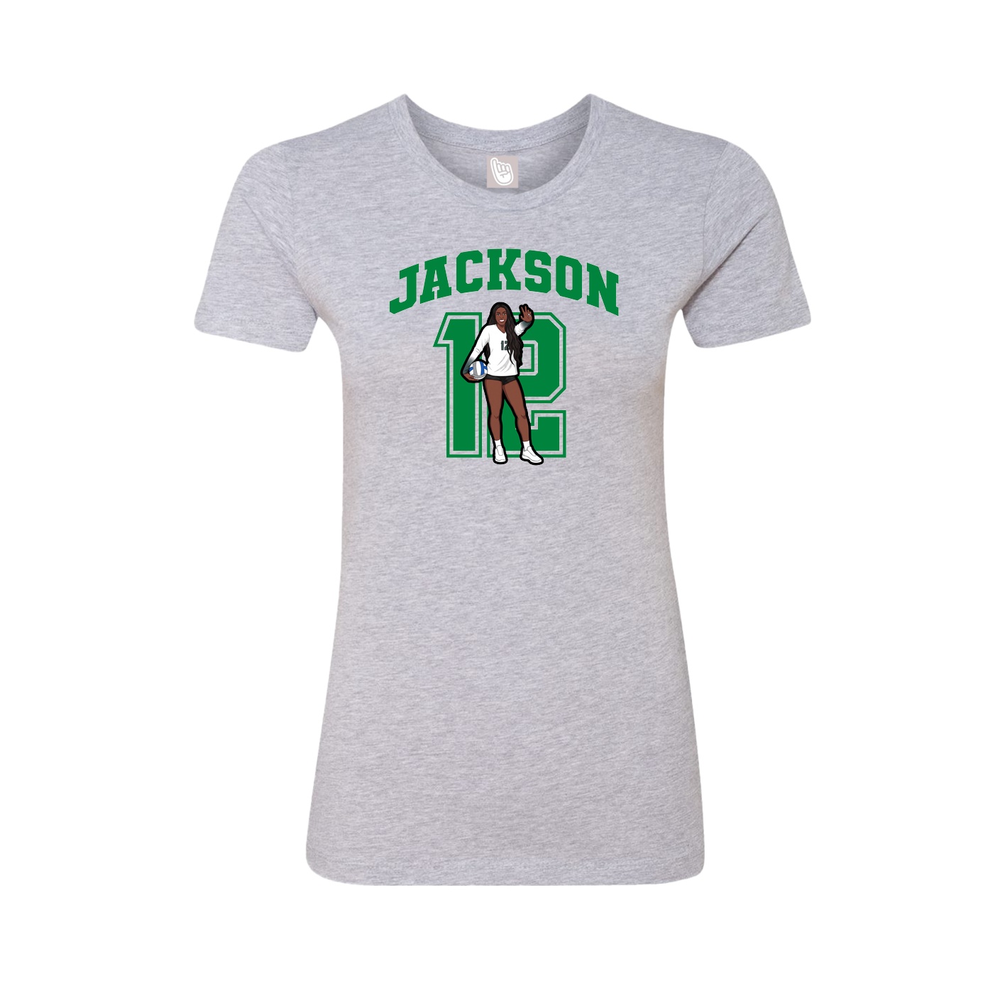 Fitted Women's Tee — Number in Grey