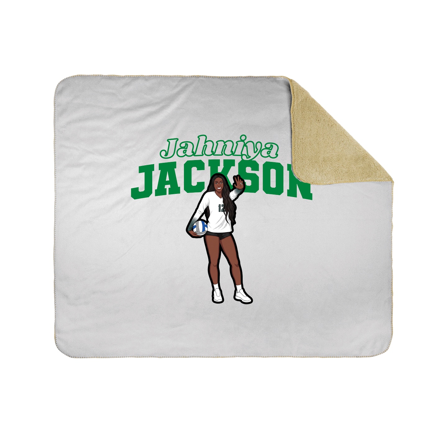 Throw Blanket — Name Arch in White