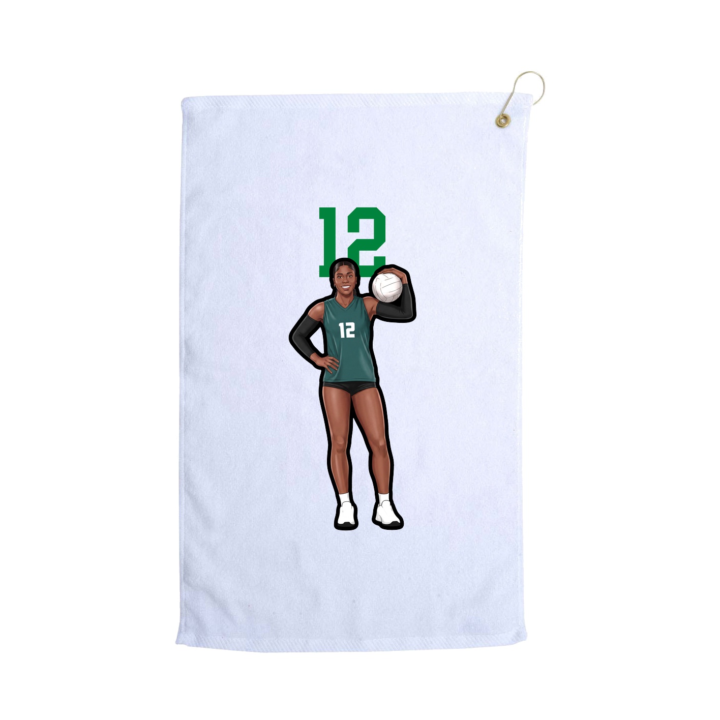 Golf Towel — Number Top in White