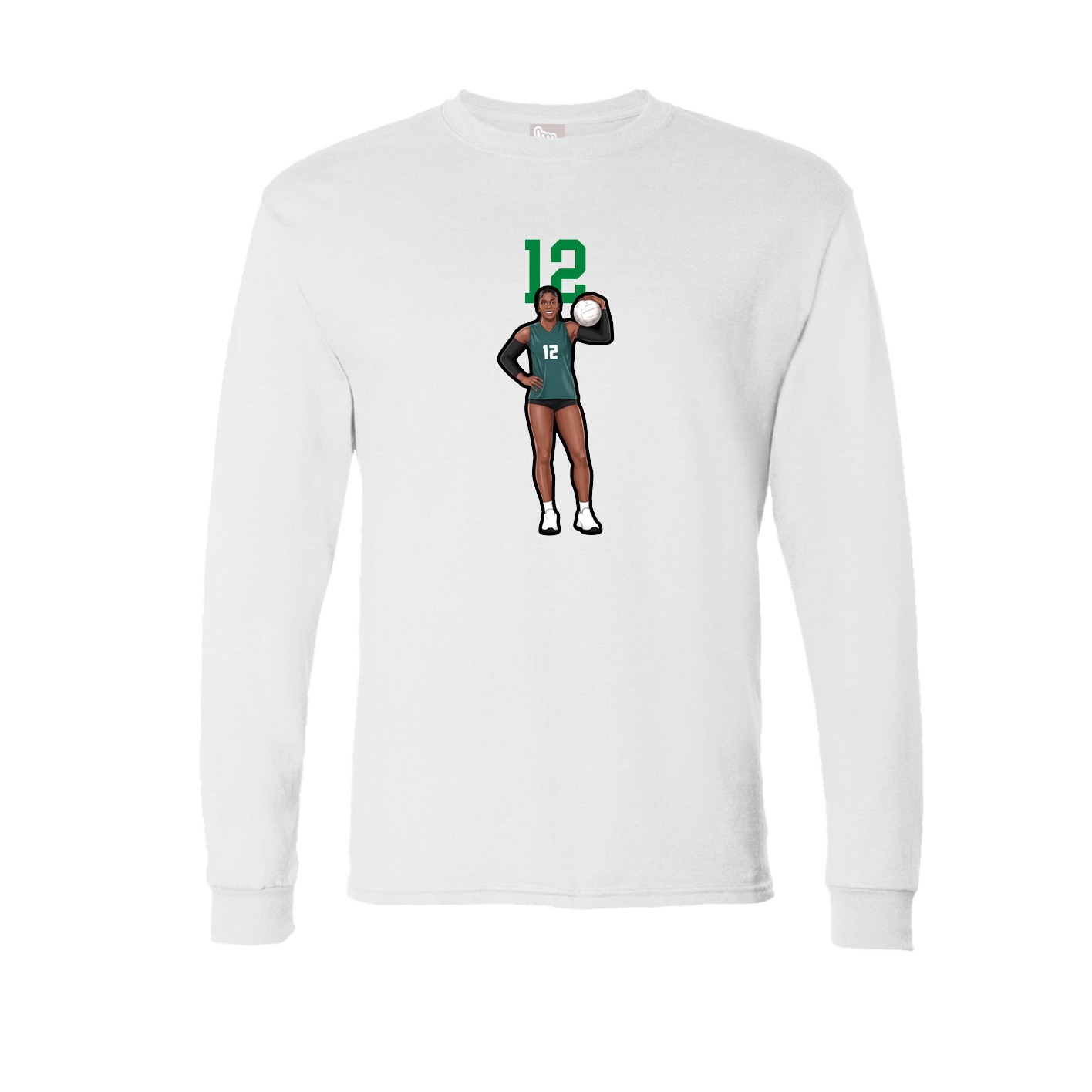 Long Sleeve Tee — Number Top in White