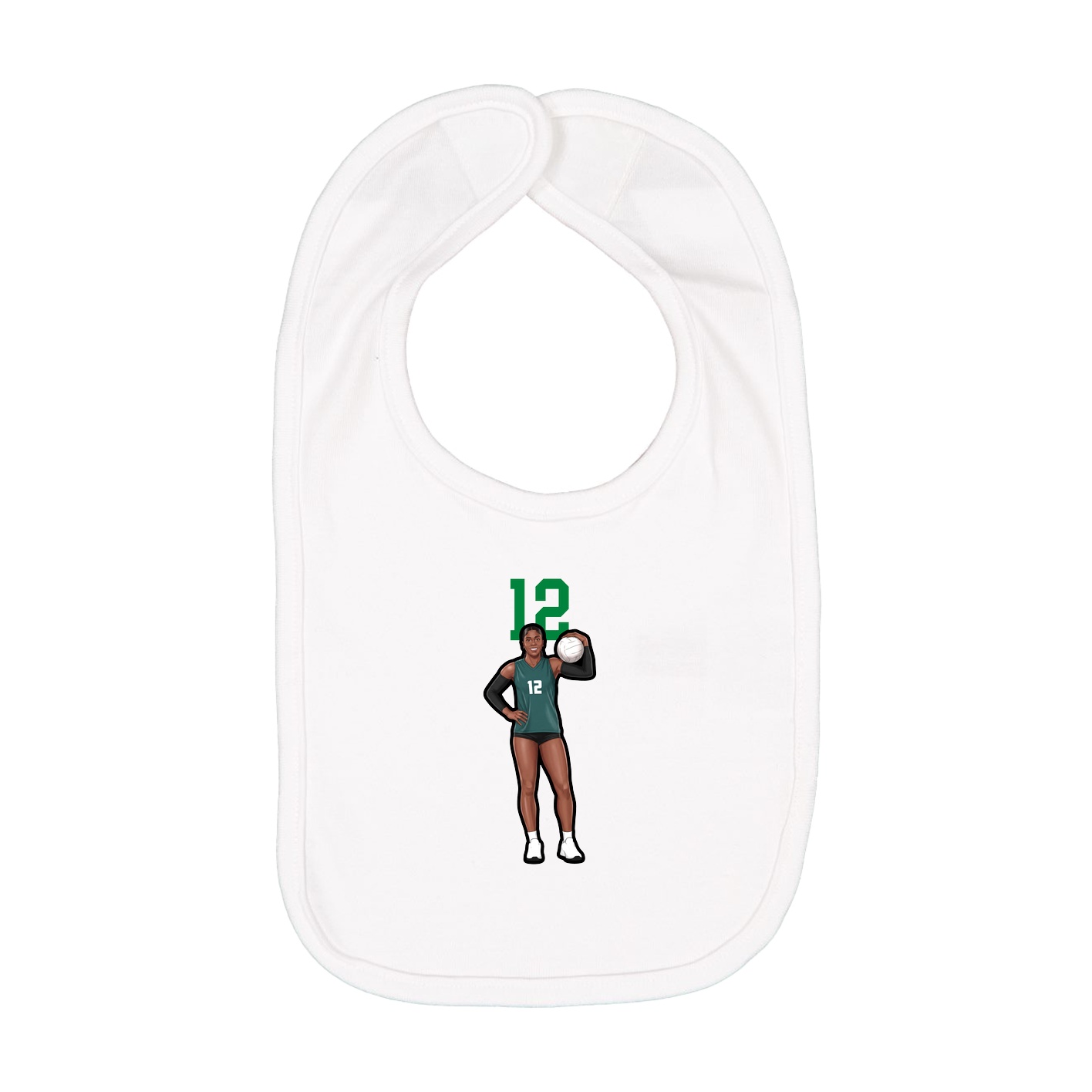 Infant Bib — Number Top in White