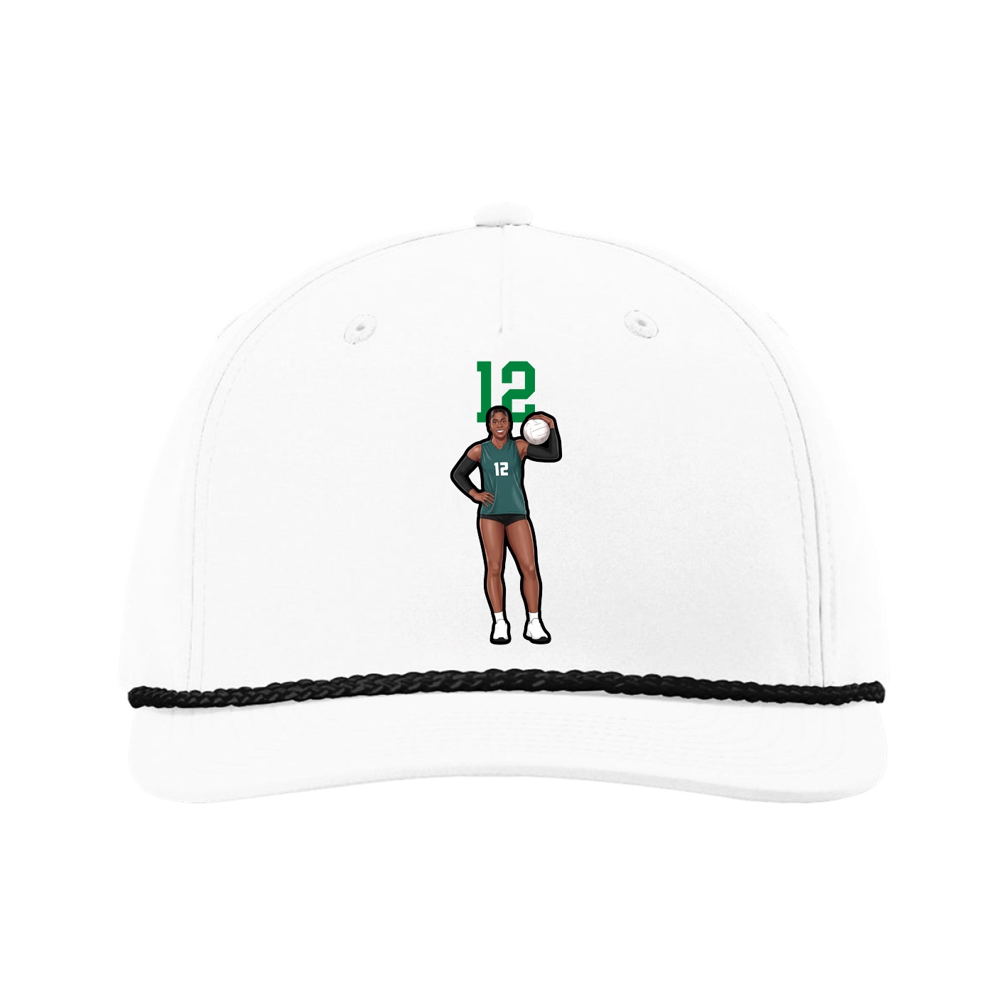 Five-Panel Classic Rope Cap — Number Top in White