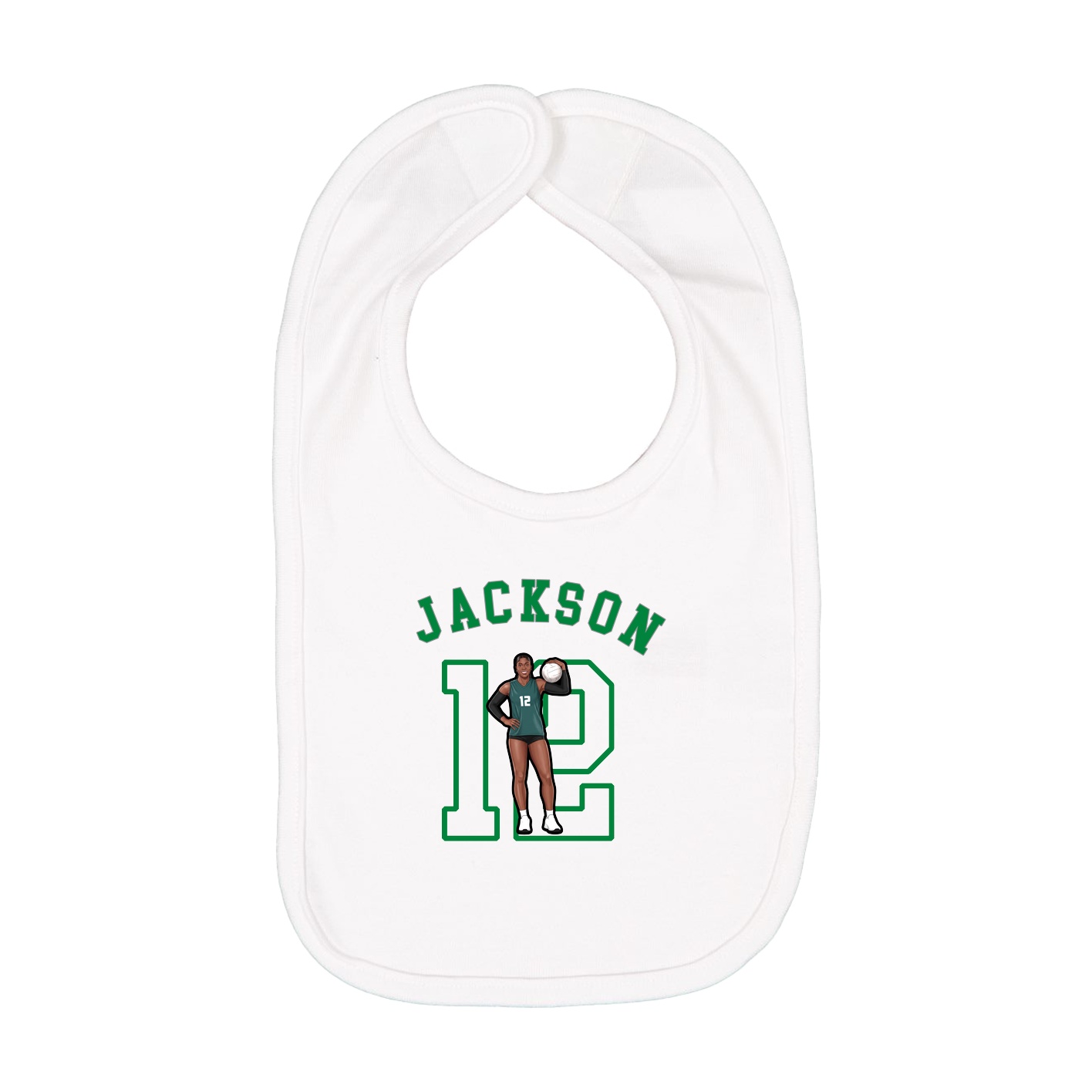 Infant Bib — Shirsey Arch in White