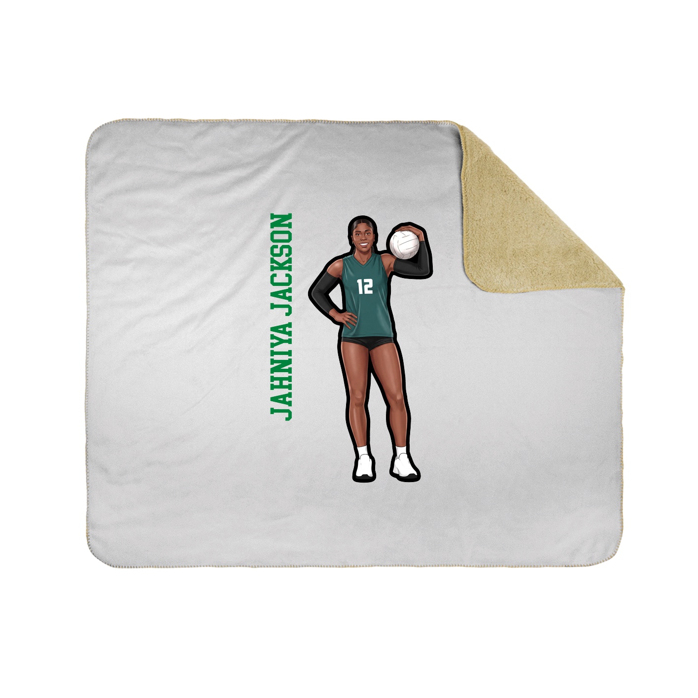 Throw Blanket — Name Vertical in White
