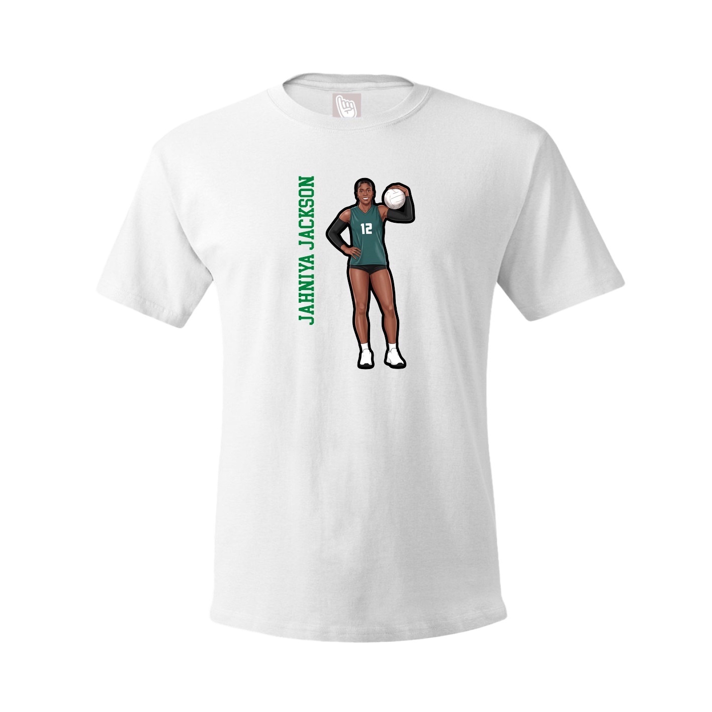 Youth Tee — Name Vertical in White