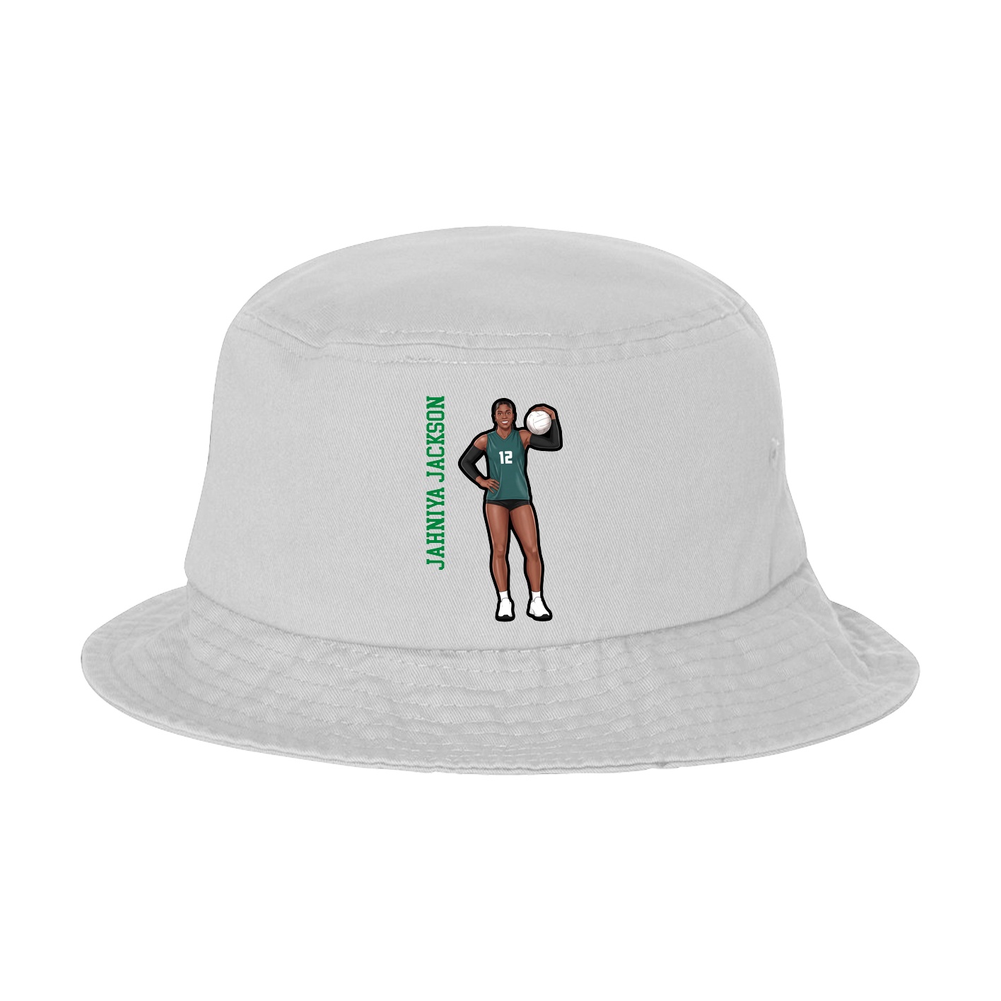 Bucket Cap — Name Vertical in White