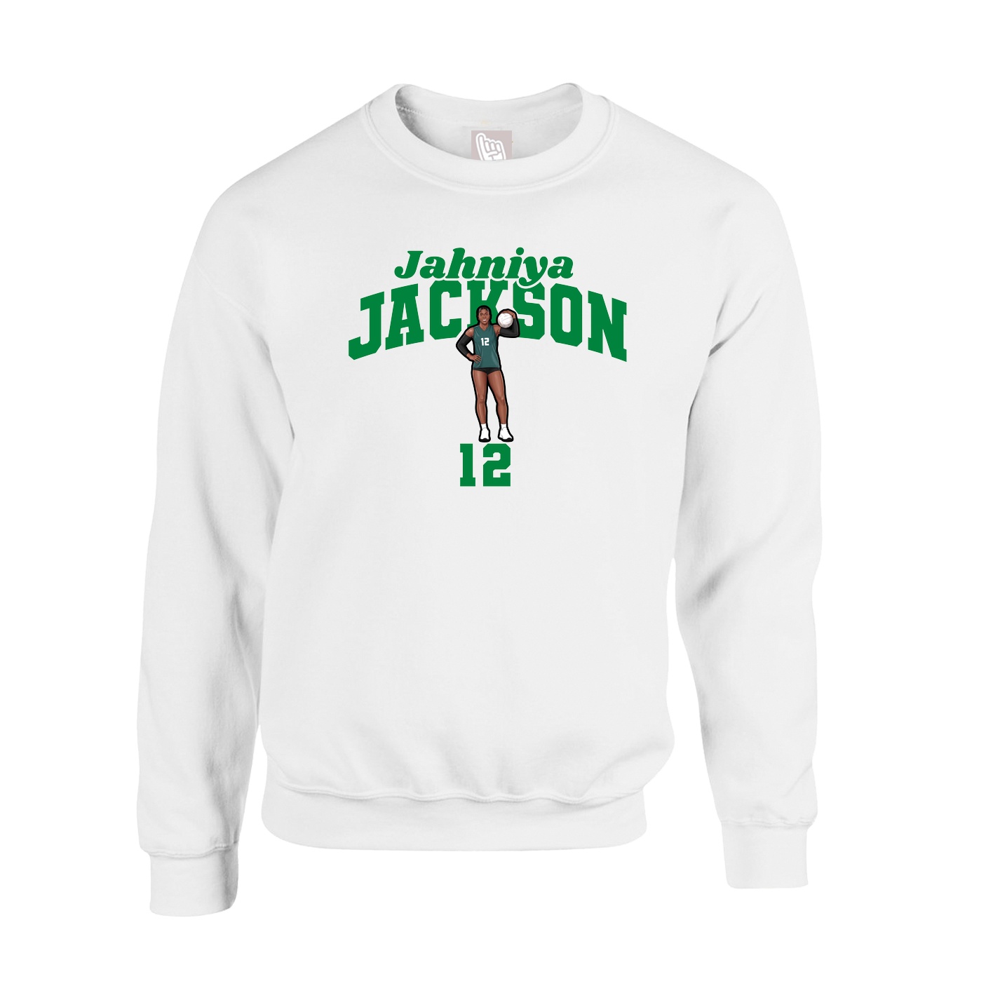 Fleece Crew — Signature Arch in White