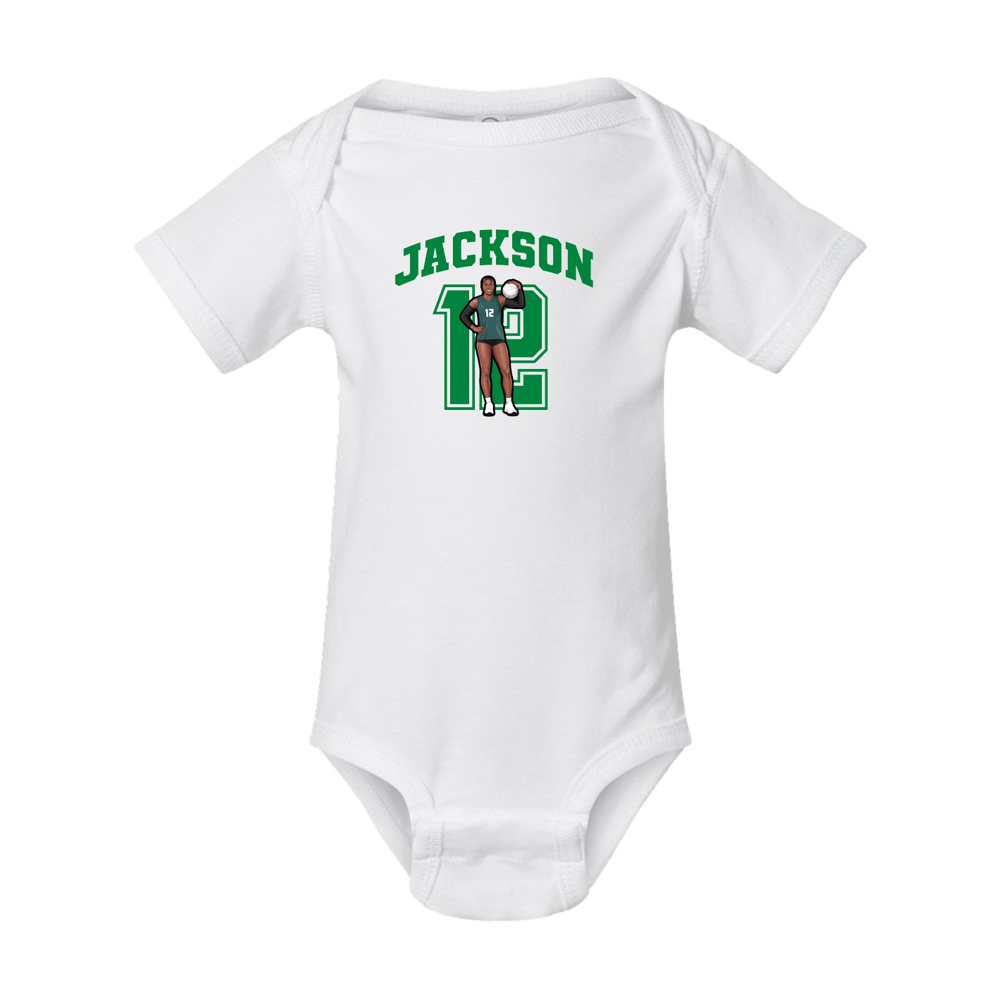 Baby Onesie — Number in White