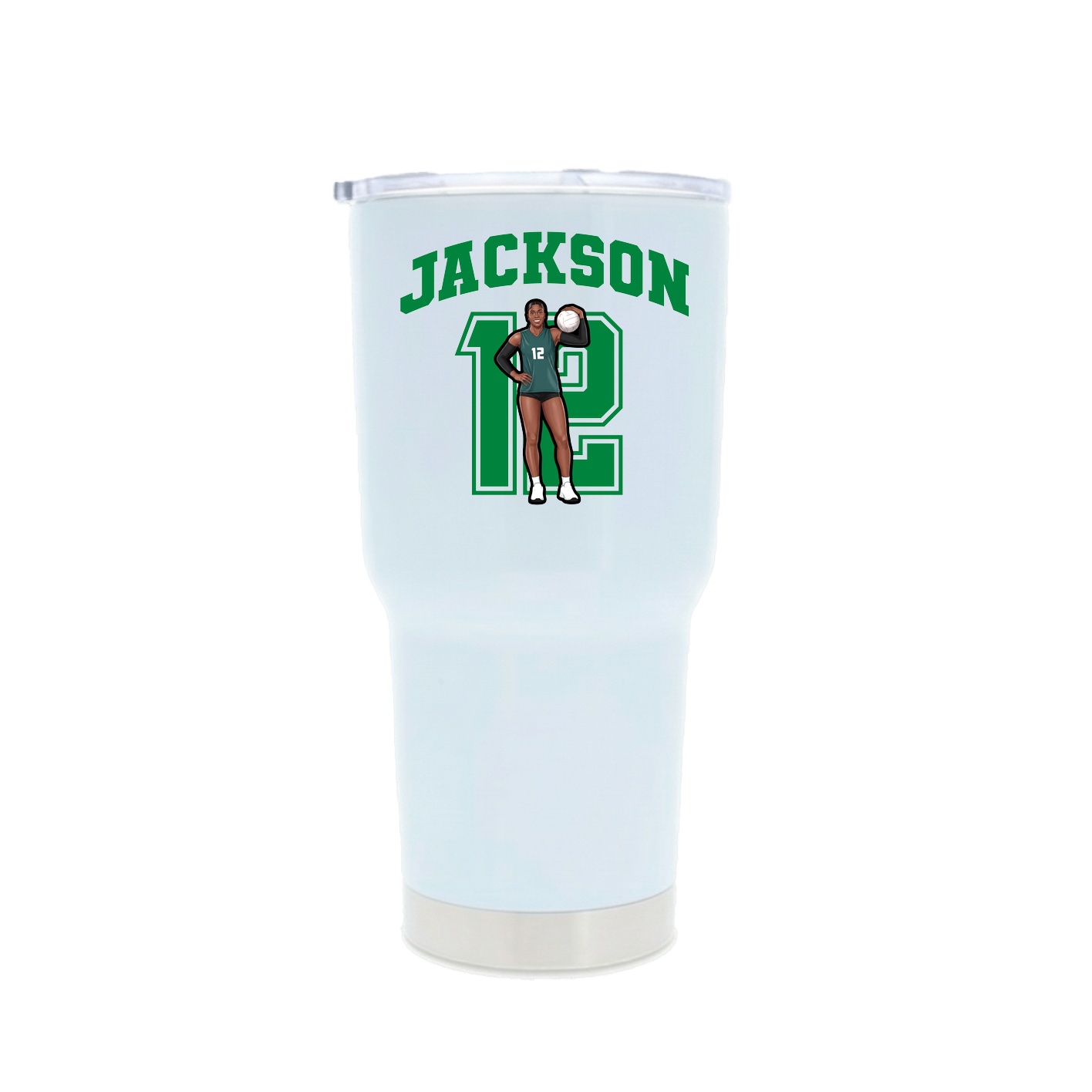 30oz Stainless Steel Tumbler — Number in White