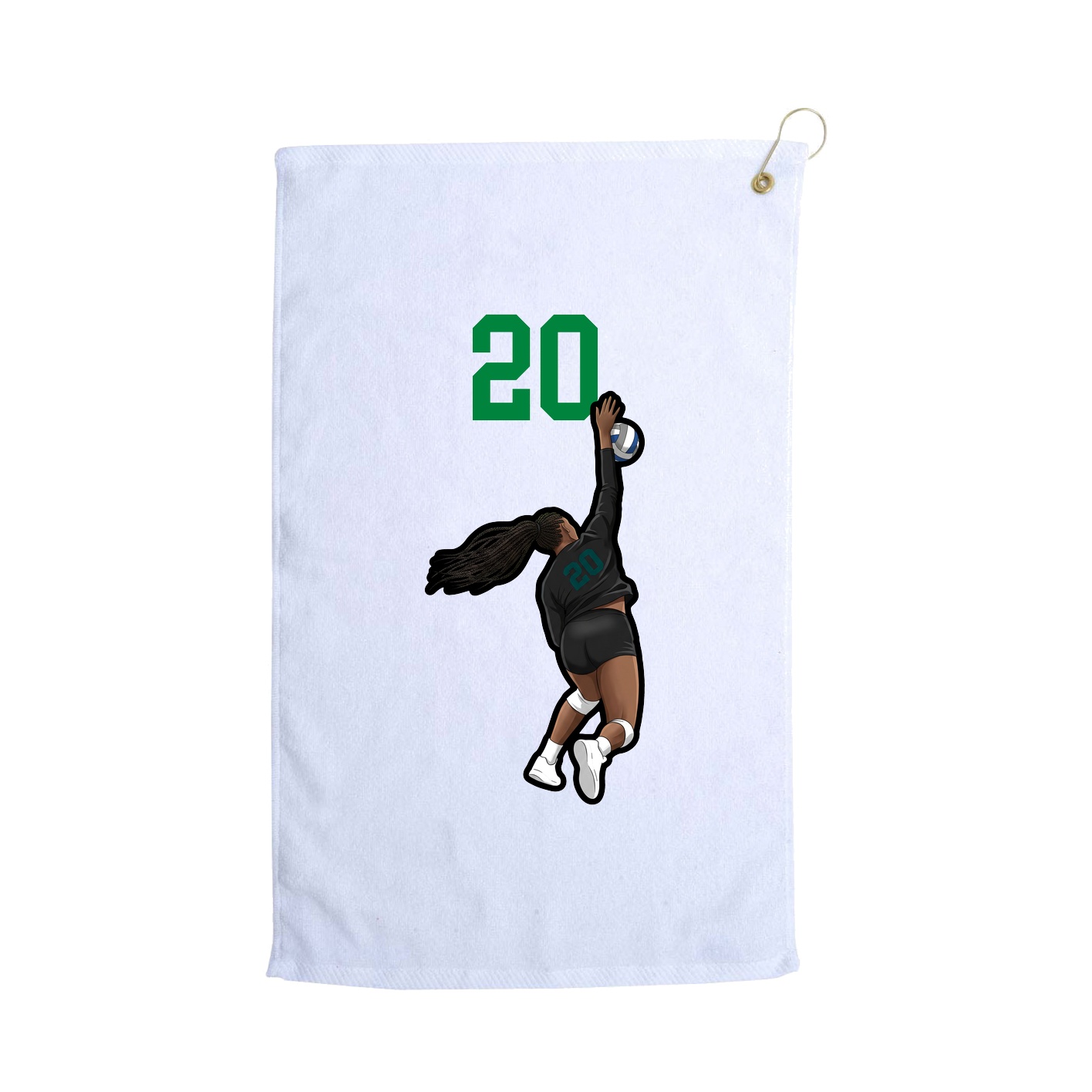 Golf Towel — Number Top in White