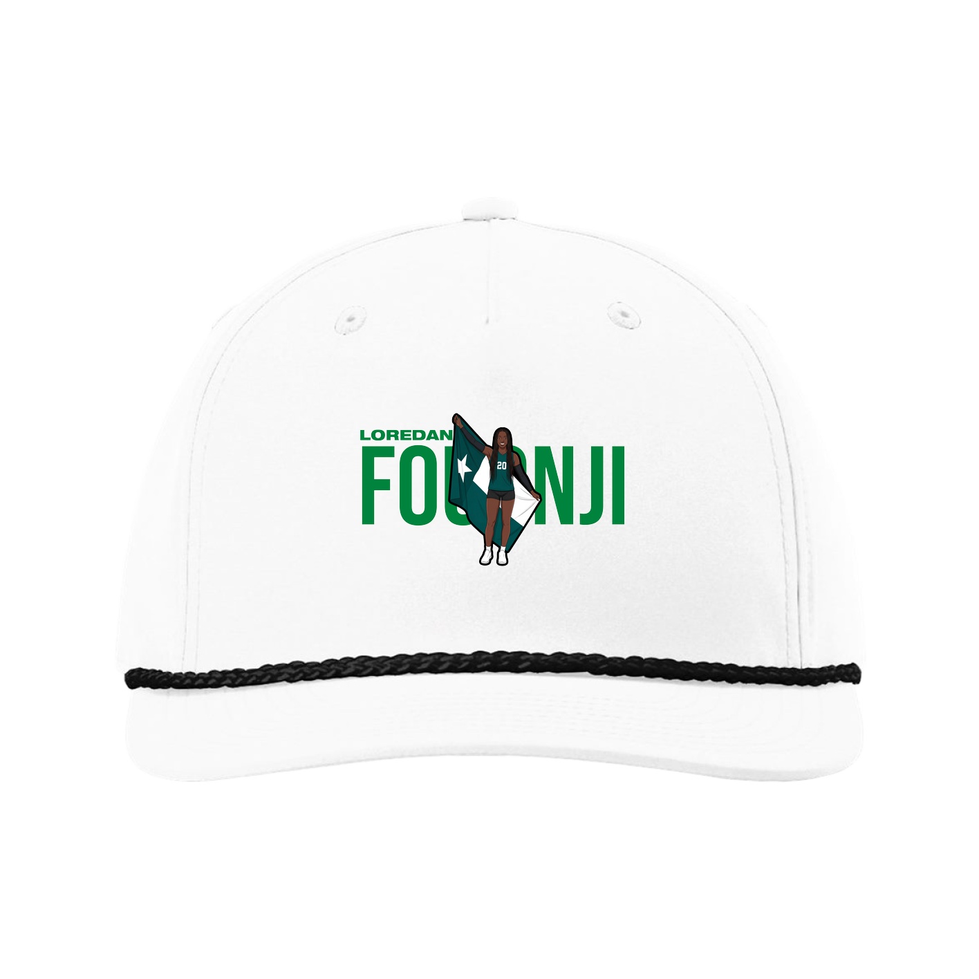 Five-Panel Classic Rope Cap — Player Name in White
