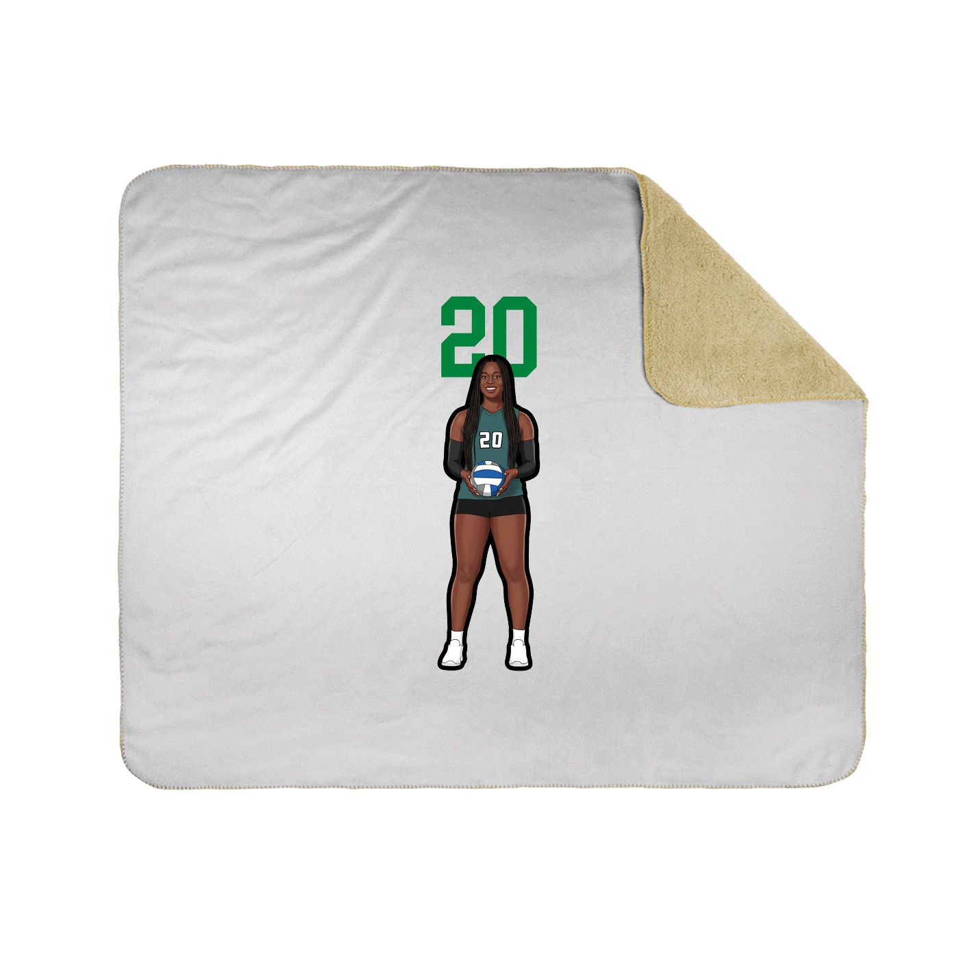Throw Blanket — Number Top in White