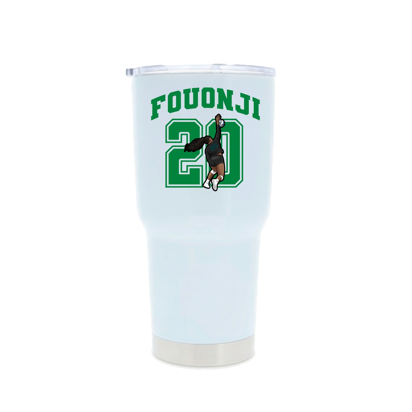 30oz Stainless Steel Tumbler — Number in White