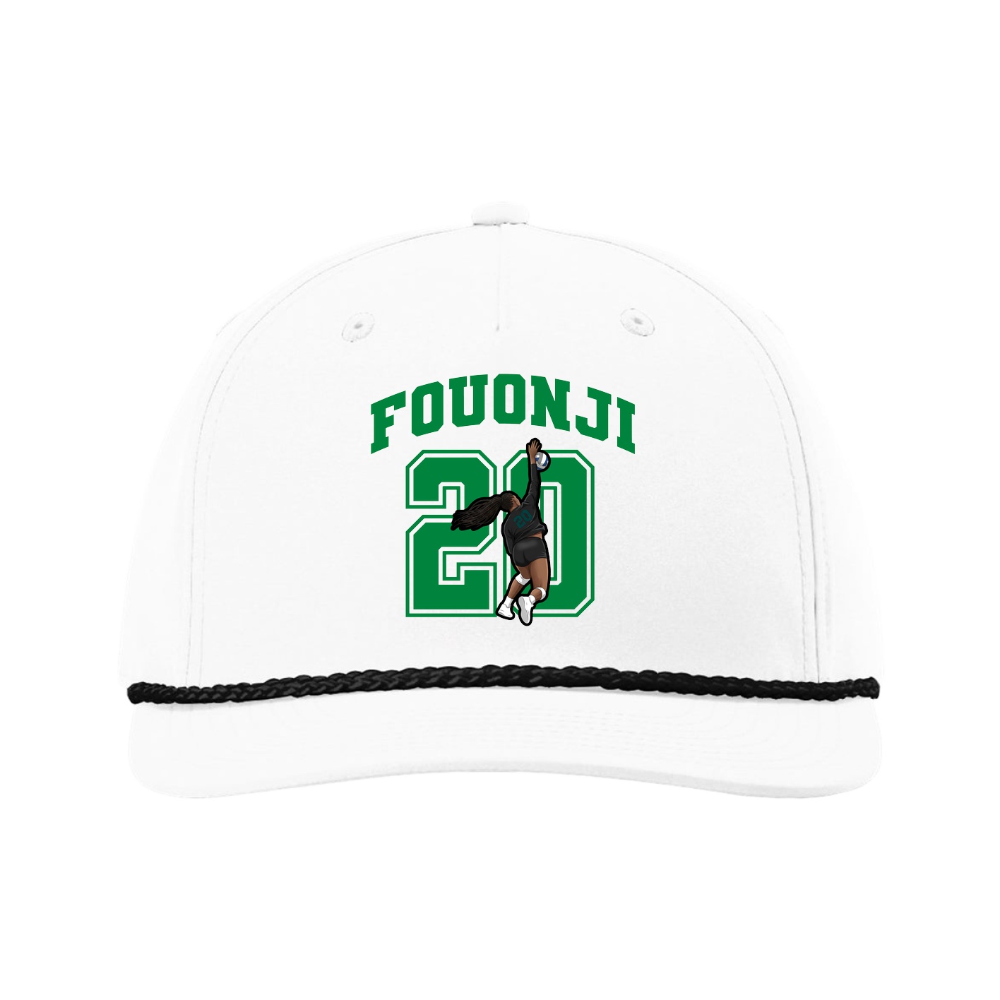 Five-Panel Classic Rope Cap — Number in White