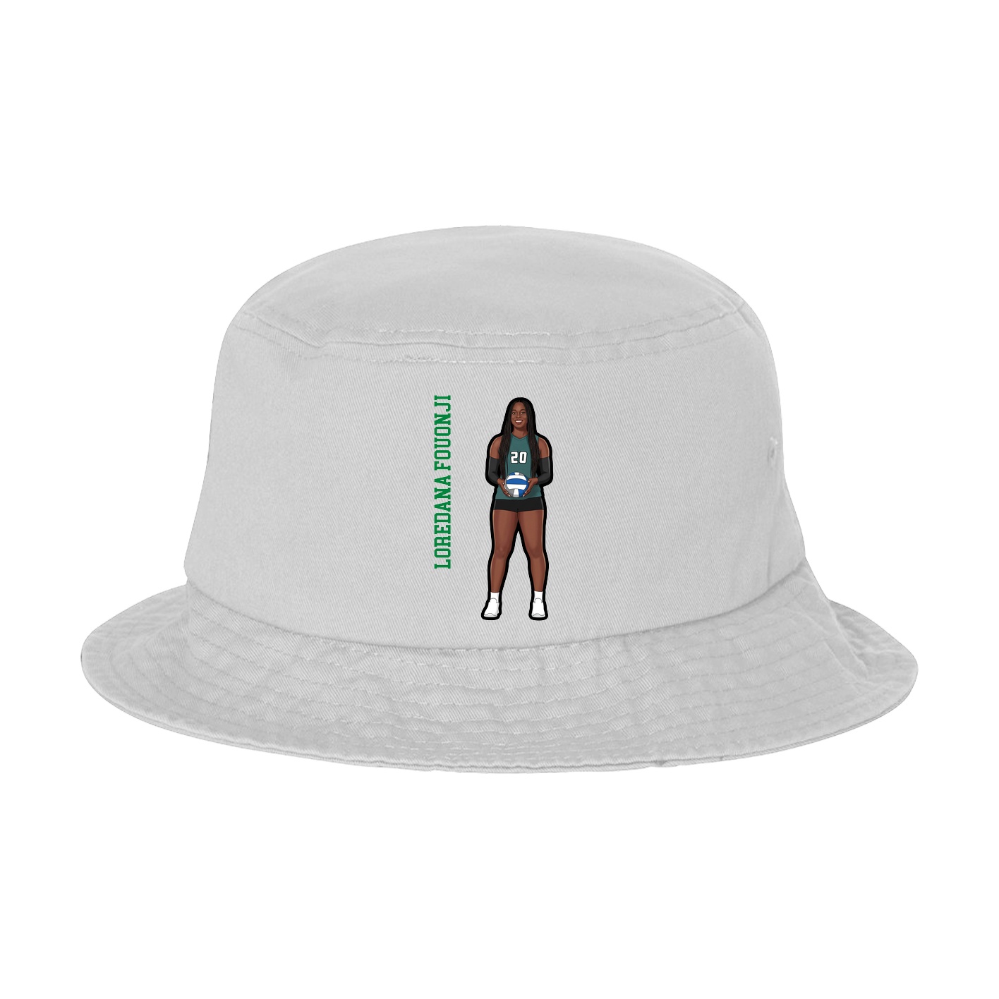 Bucket Cap — Name Vertical in White