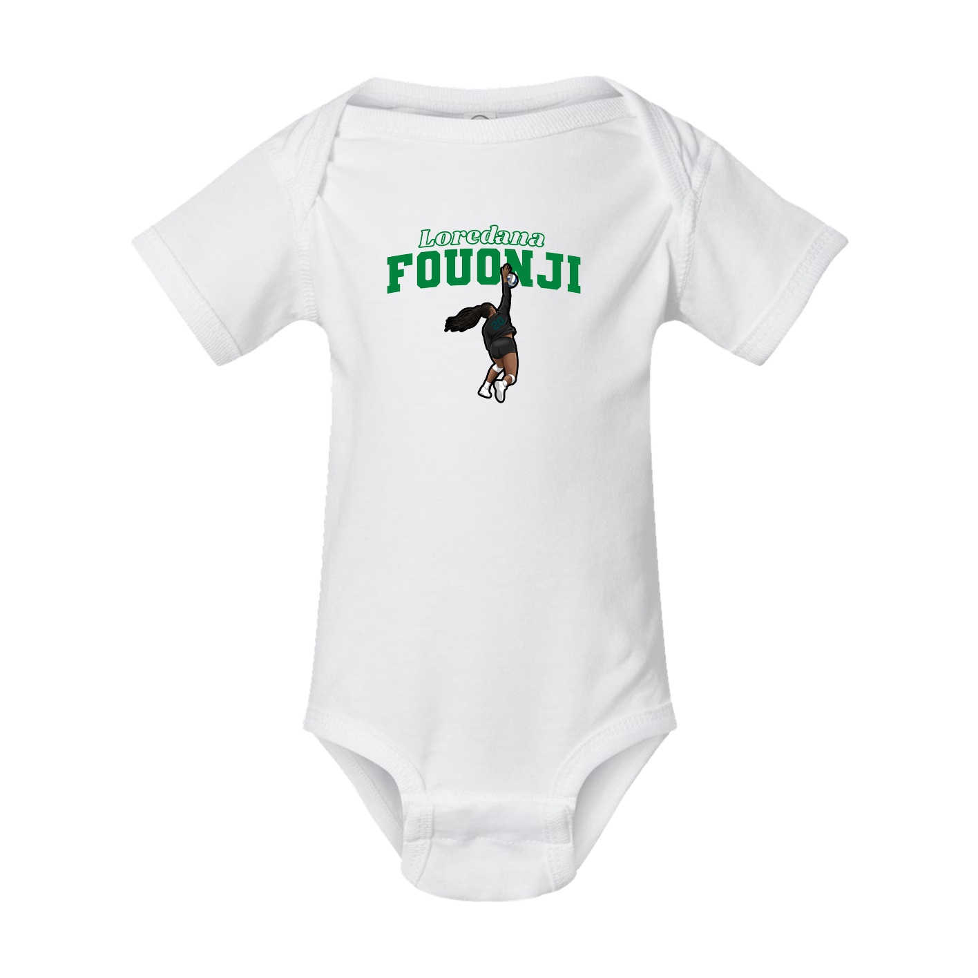 Baby Onesie — Name Arch in White
