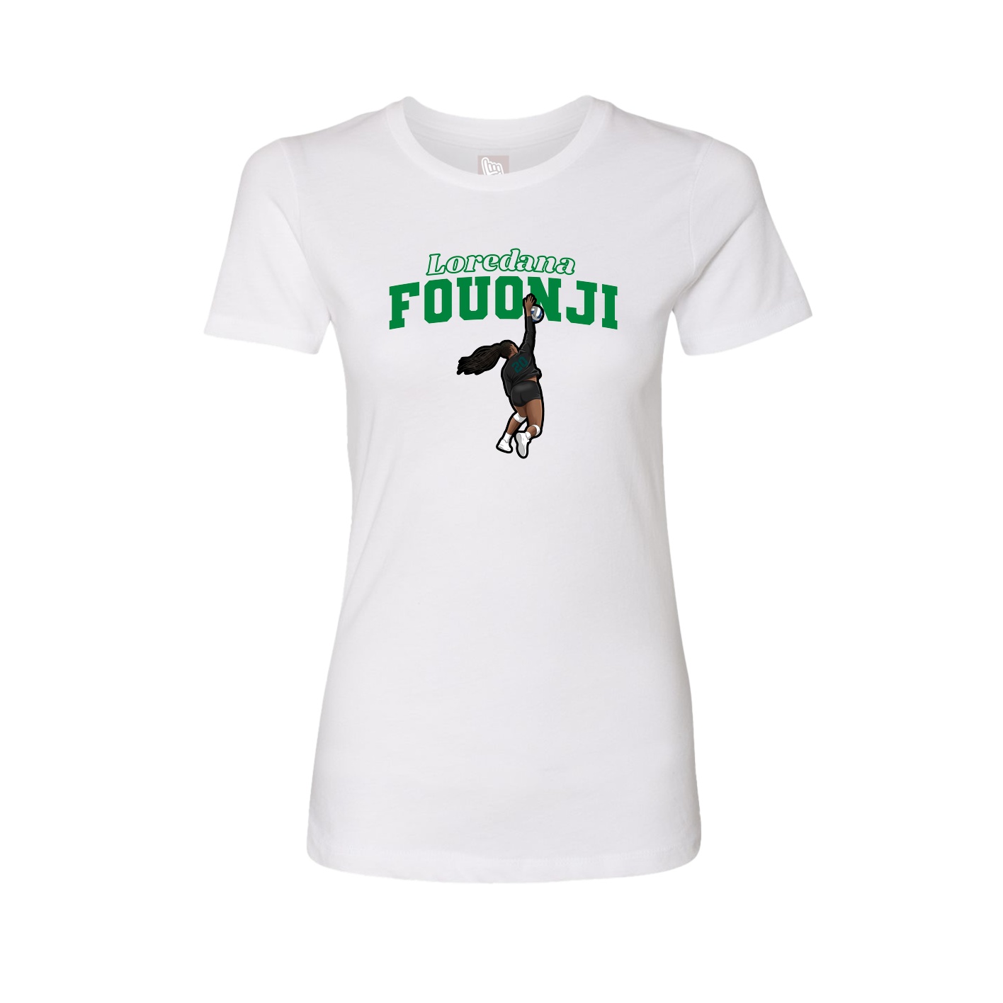 Fitted Women's Tee — Name Arch in White